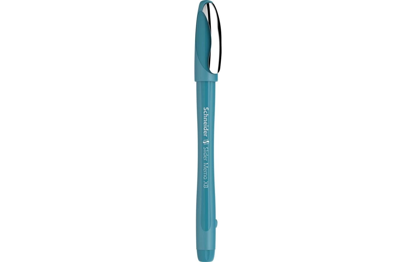 Schneider AG Schneider Slider Memo Kugelschreiber – Blau, Türkiser Schaft, Spitze 0,7 mm, Deckel, Kunststoff (85% recycelt)