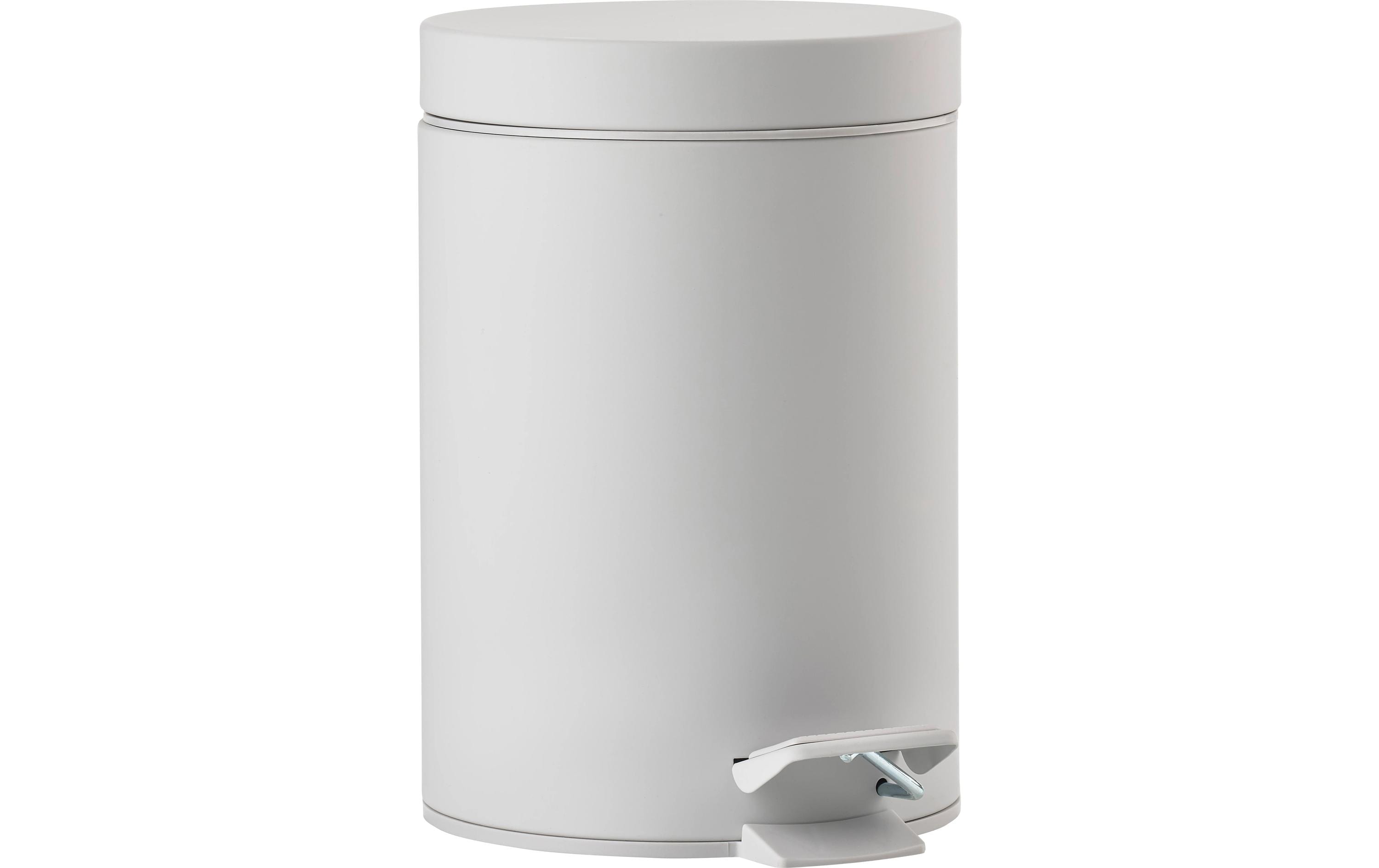 Zone Denmark Papierkorb Solo – 3 l – mit Deckel – Kunststoff, Hellgrau – Ø 170 × H 250 mm