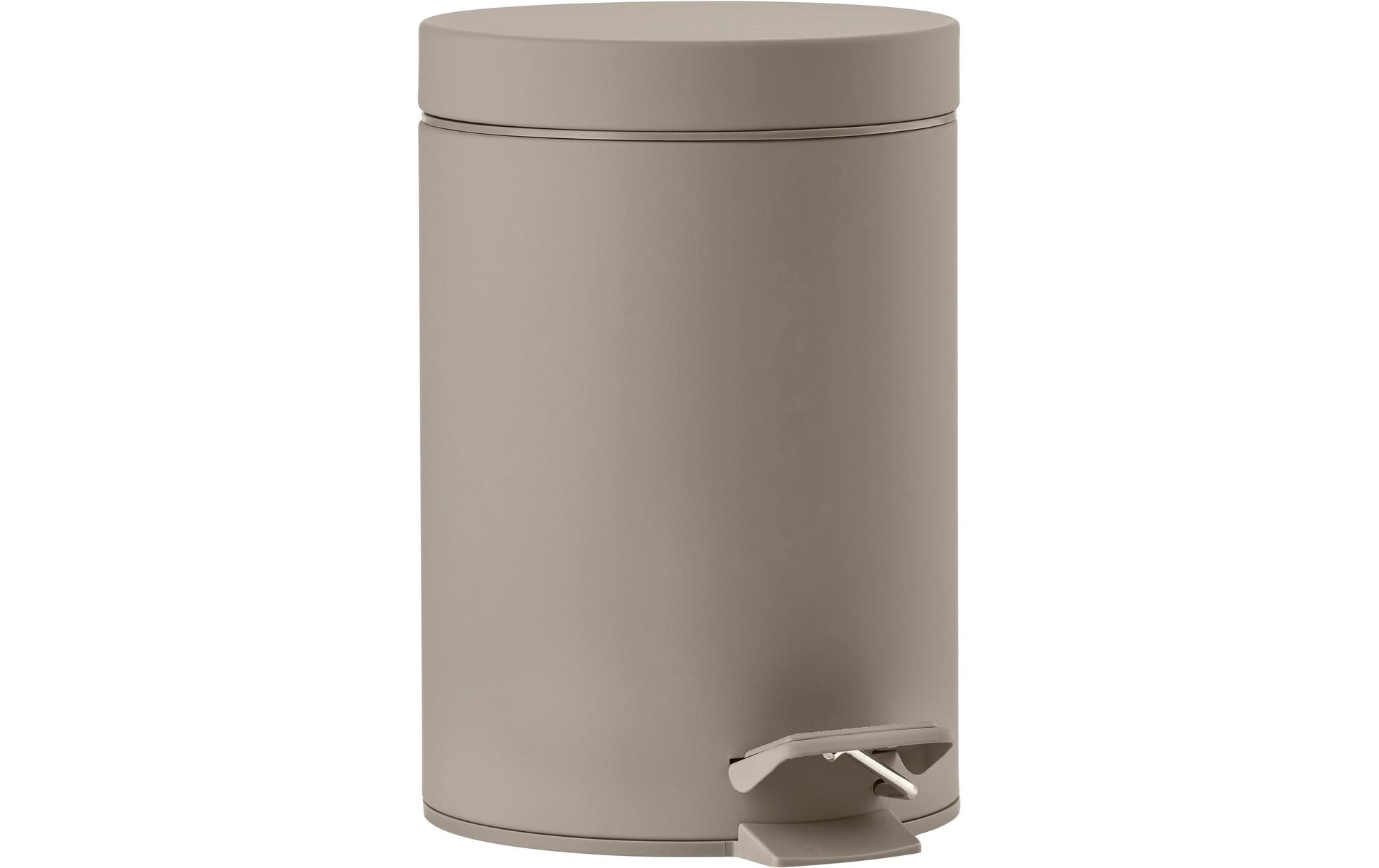 Zone Denmark Solo Papierkorb – 3 l, mit Deckel – Stahl, Taupe – Ø 170 × H 250 mm