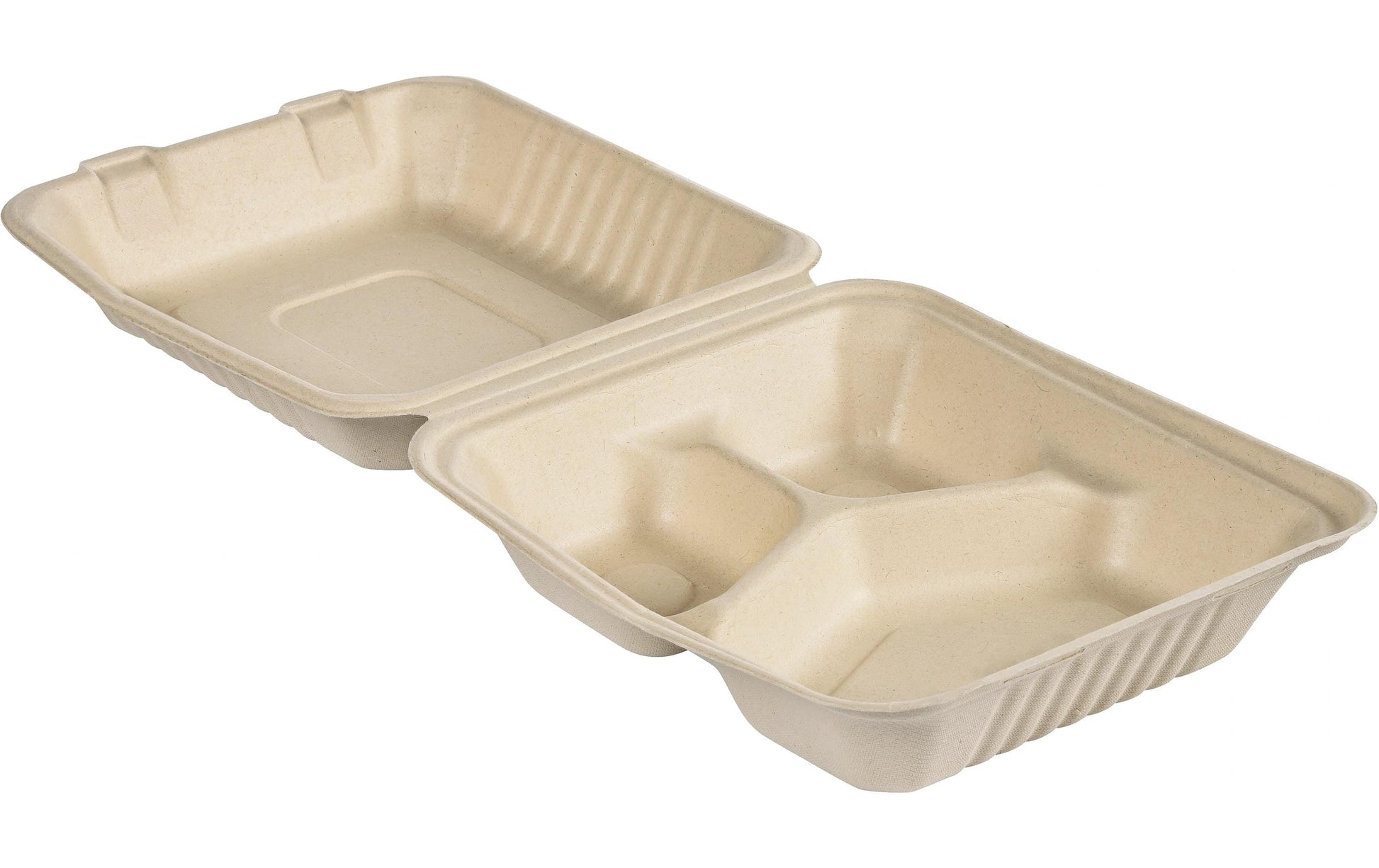 BioPak Take-away-Box Bagasse (Zuckerrohr), 200 × 225 × 45 mm – braun – 200 Stk.