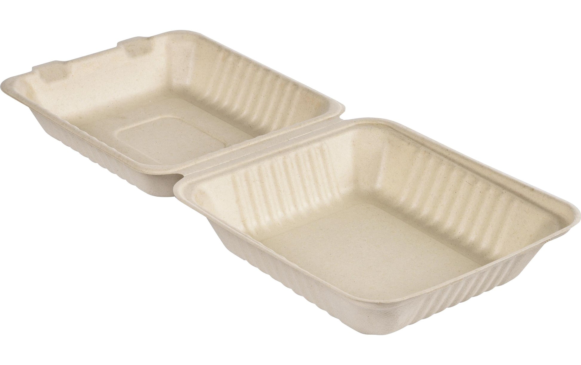 BioPak Take-away-Box, Bagasse (Zuckerrohr) – 1'000 ml 223 × 200 × 45 mm, braun