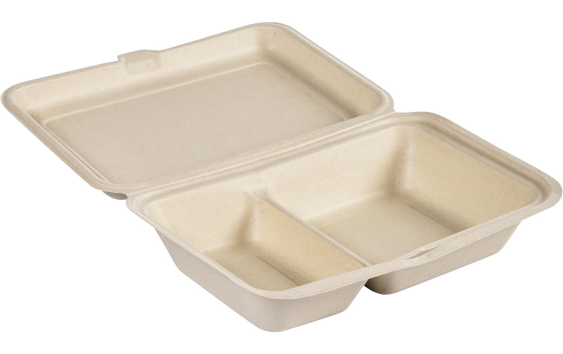 BioPak Take-away-Box, Bagasse (Zuckerrohr) – 248×170×45 mm, braun