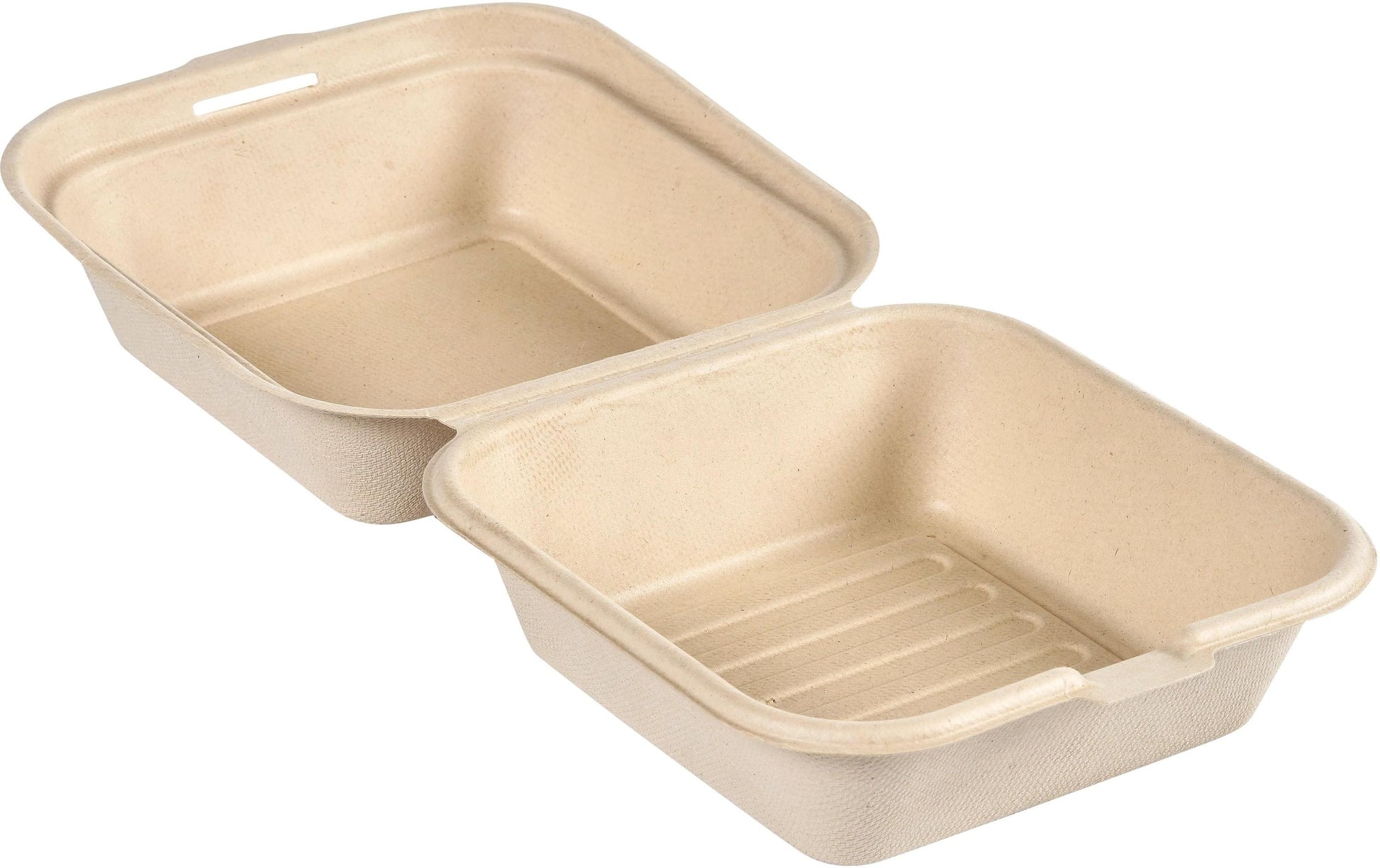 BioPak Take-away-Box, Bagasse (Zuckerrohr) – 475 ml 150×150×40 mm, braun