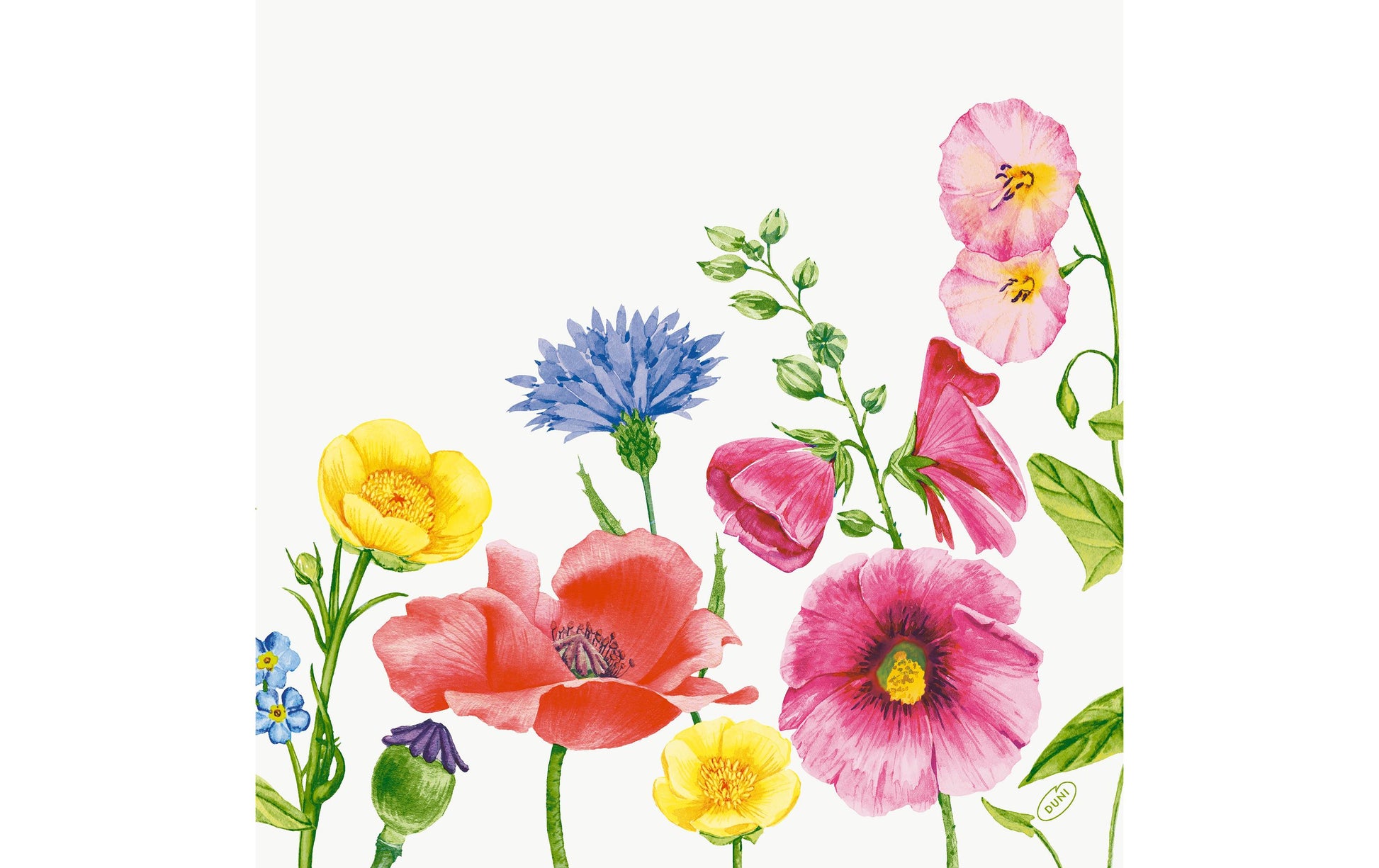 Duni Servietten Blume – 40 × 40 cm – 1-lagig, Papier – 60 Stk.