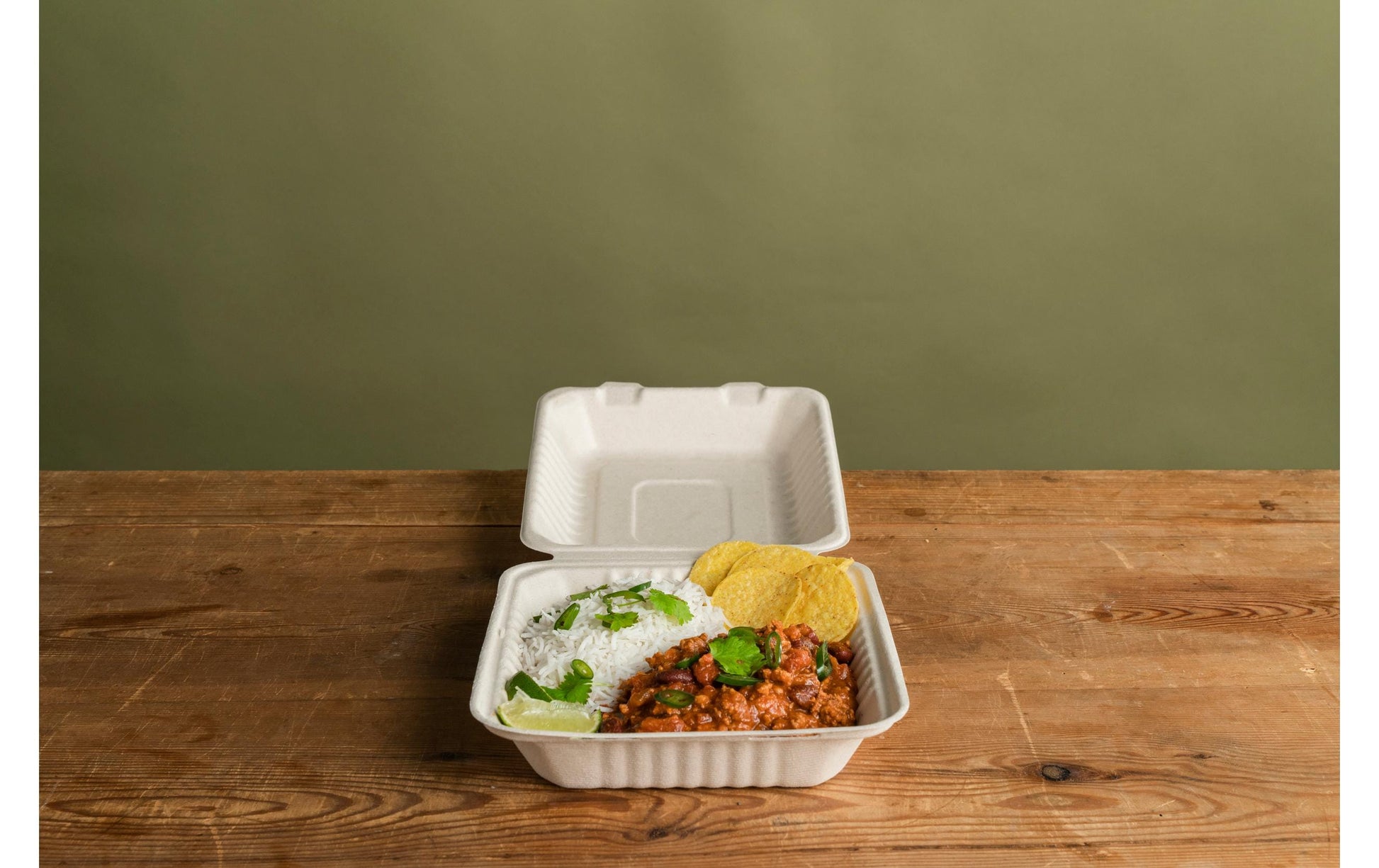 BioPak Take-away-Box, Bagasse (Zuckerrohr) – 1'000 ml 223 × 200 × 45 mm, braun