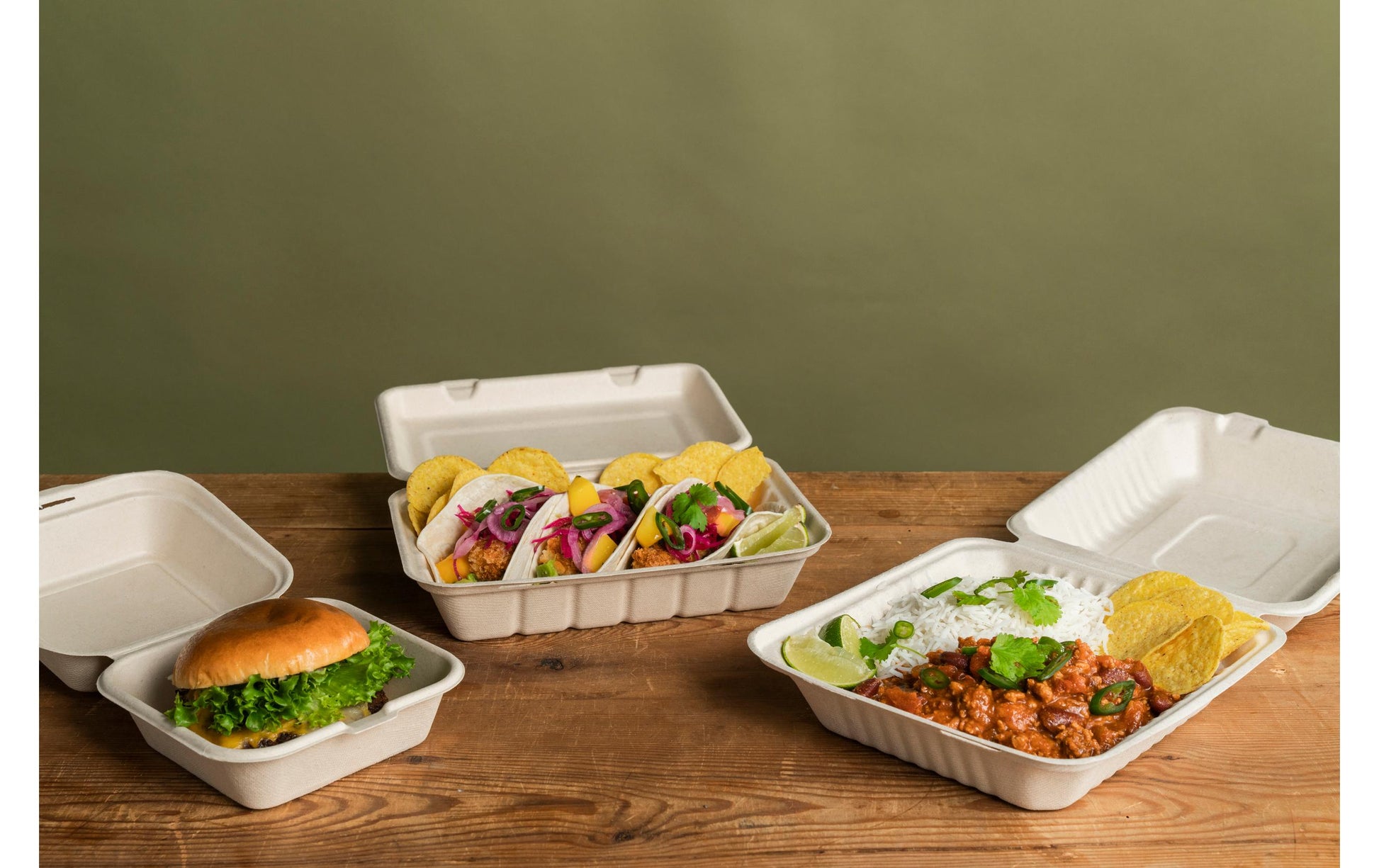 BioPak Take-away-Box, Bagasse (Zuckerrohr) – 1'000 ml 223 × 200 × 45 mm, braun
