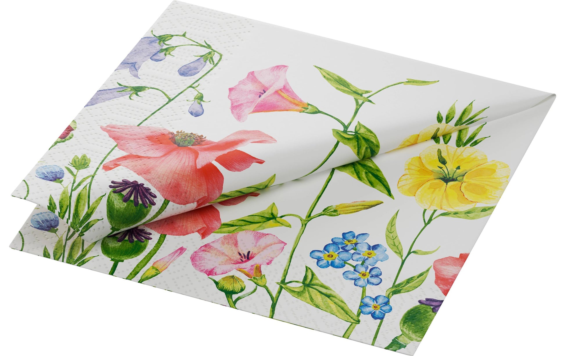 Duni Flowy Meadow Mehrfarbige Servietten – 33 × 33 cm, 3-lagig – 50 Stück