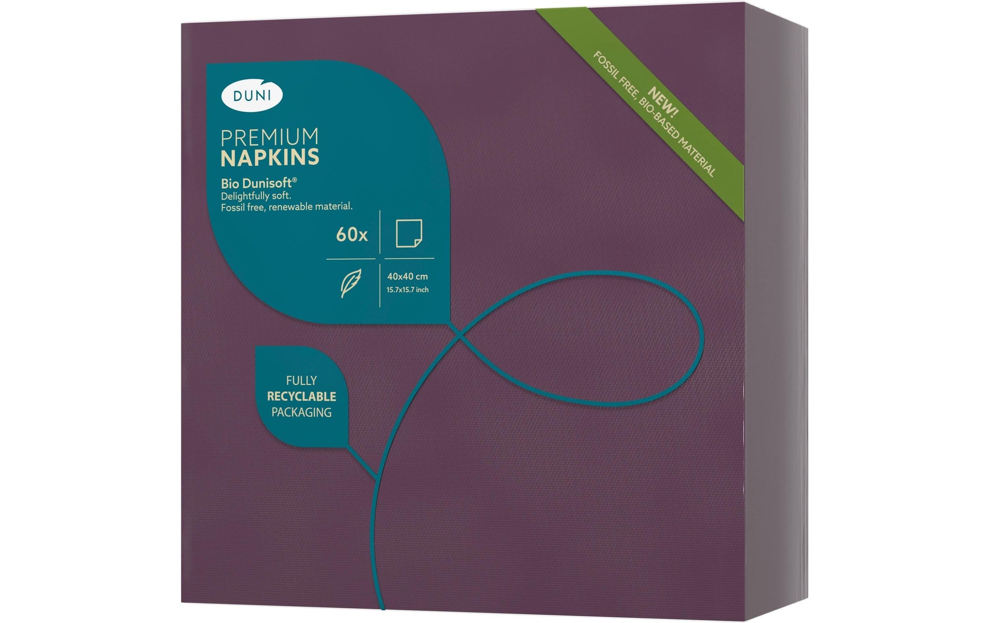 Duni Servietten Pflaume – 40 × 40 cm, 1-lagig – 60 Stück