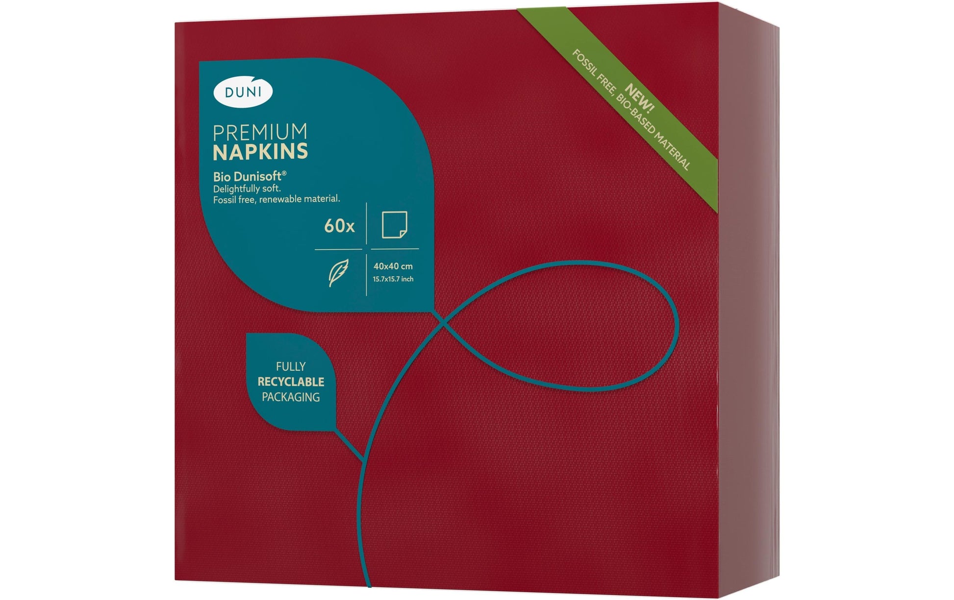 Duni Servietten Bordeaux – 40 × 40 cm, 1-lagig – 60 Stück