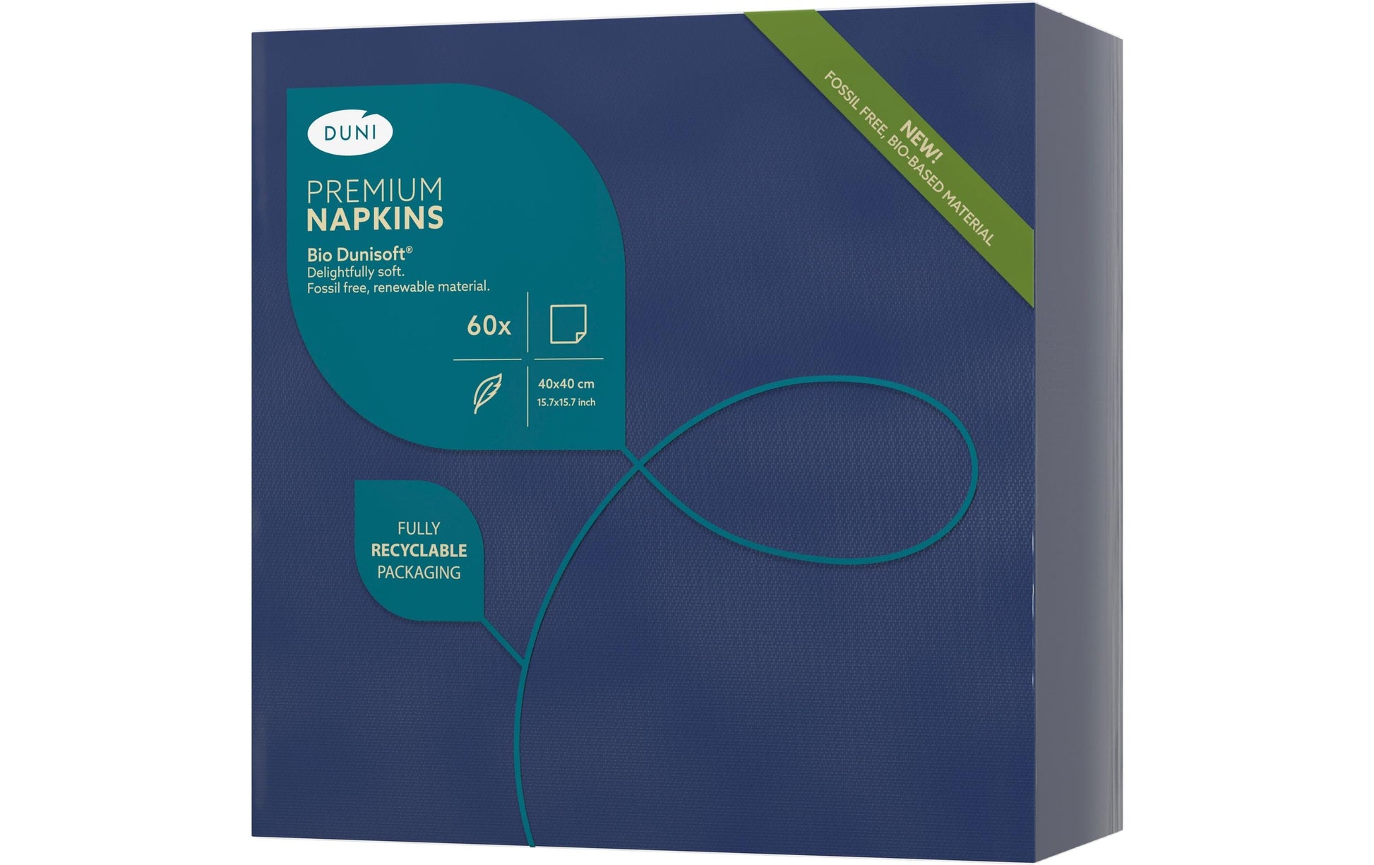 Duni Servietten – dunkelblau – 40 × 40 cm, 1-lagig – 60 Stück