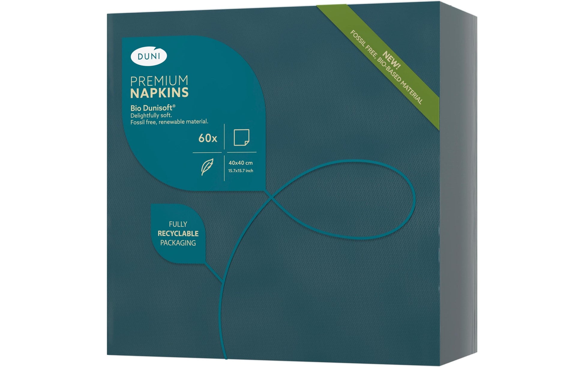 Dunisoft Servietten, 40 × 40 cm, petrol – FSC – 60 Stk.