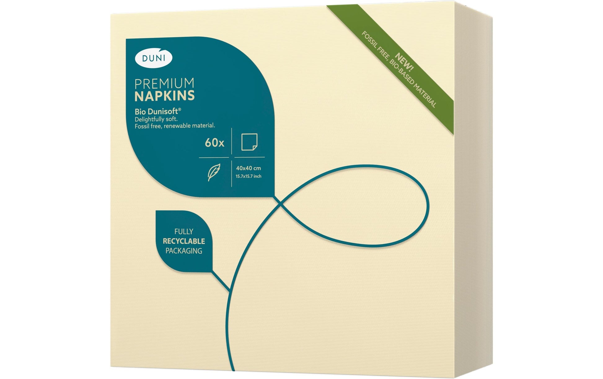 Duni Servietten creme – 40 × 40 cm, 1-lagig – 60 Stück