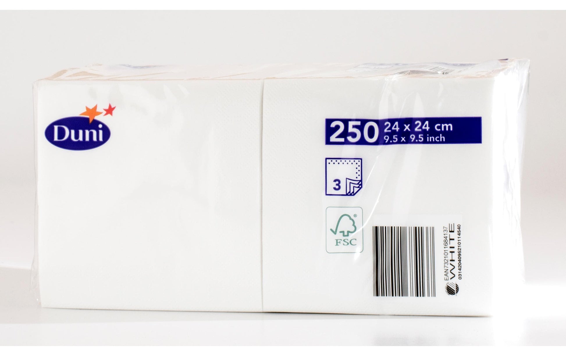 Duni Servietten weiss – 24 × 24 cm, 3-lagig – 250 Stück