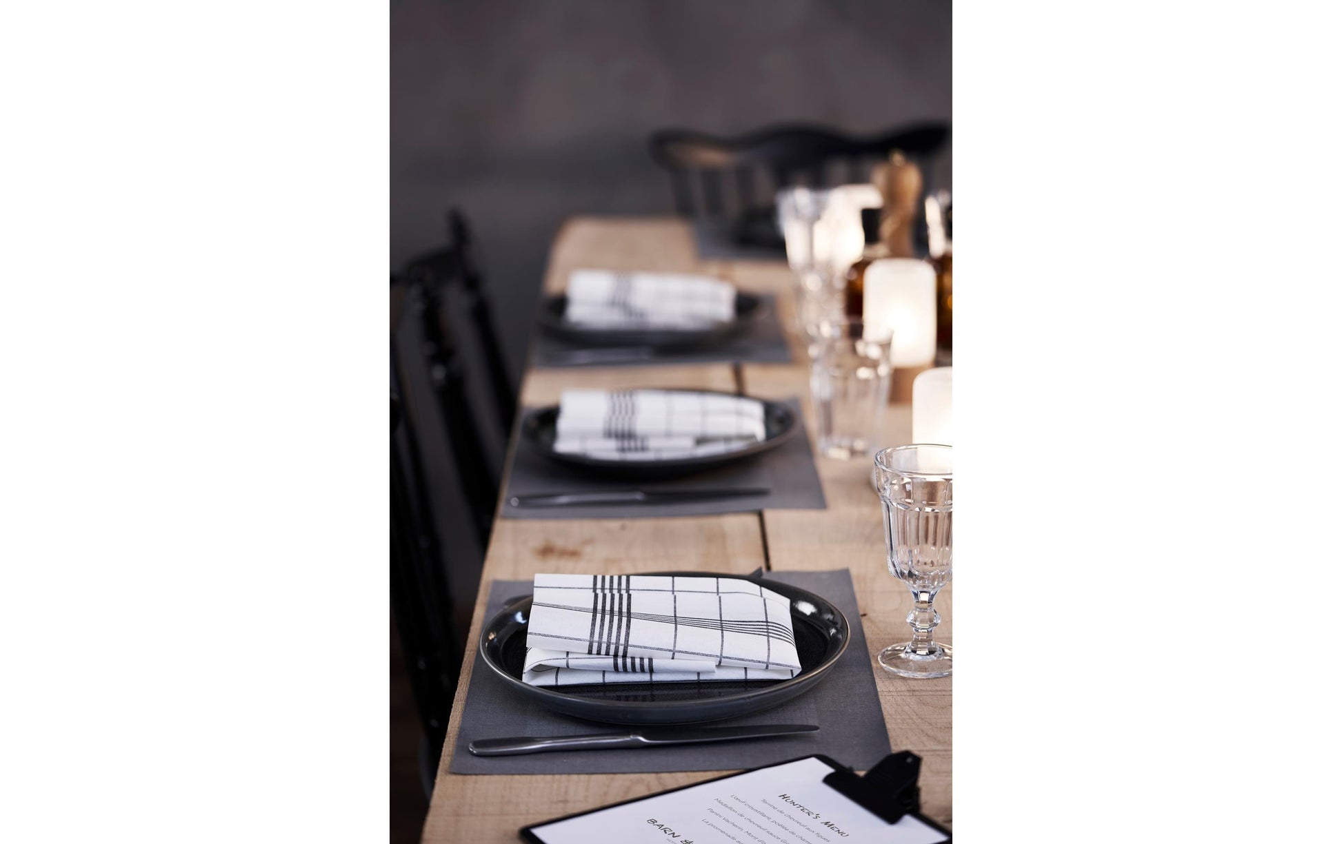 Dunicel Tischset Schwarz – 30 × 40 cm, 100er-Set