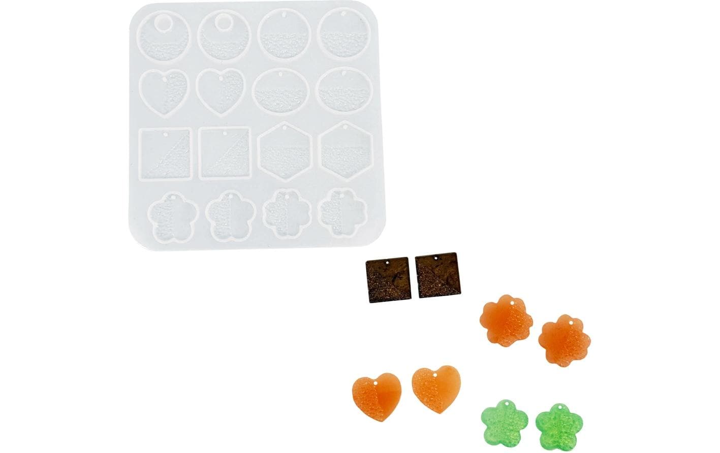 Reslin Giessform – Ohrringe – Silikon – 127 × 5 × 125 mm – 12 Formen, 1 Stück