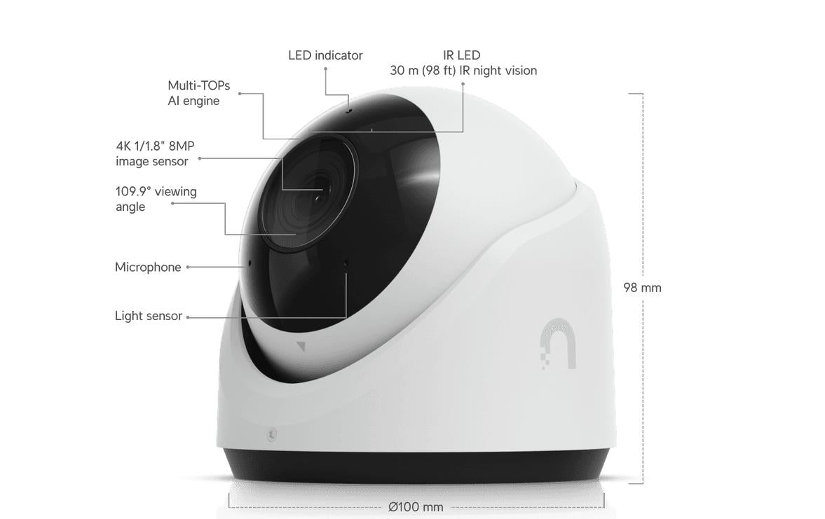 Ubiquiti G6 Turret UVC-G6-TURRET-W Kamera – 4K 30 fps, 8 MP, weiss