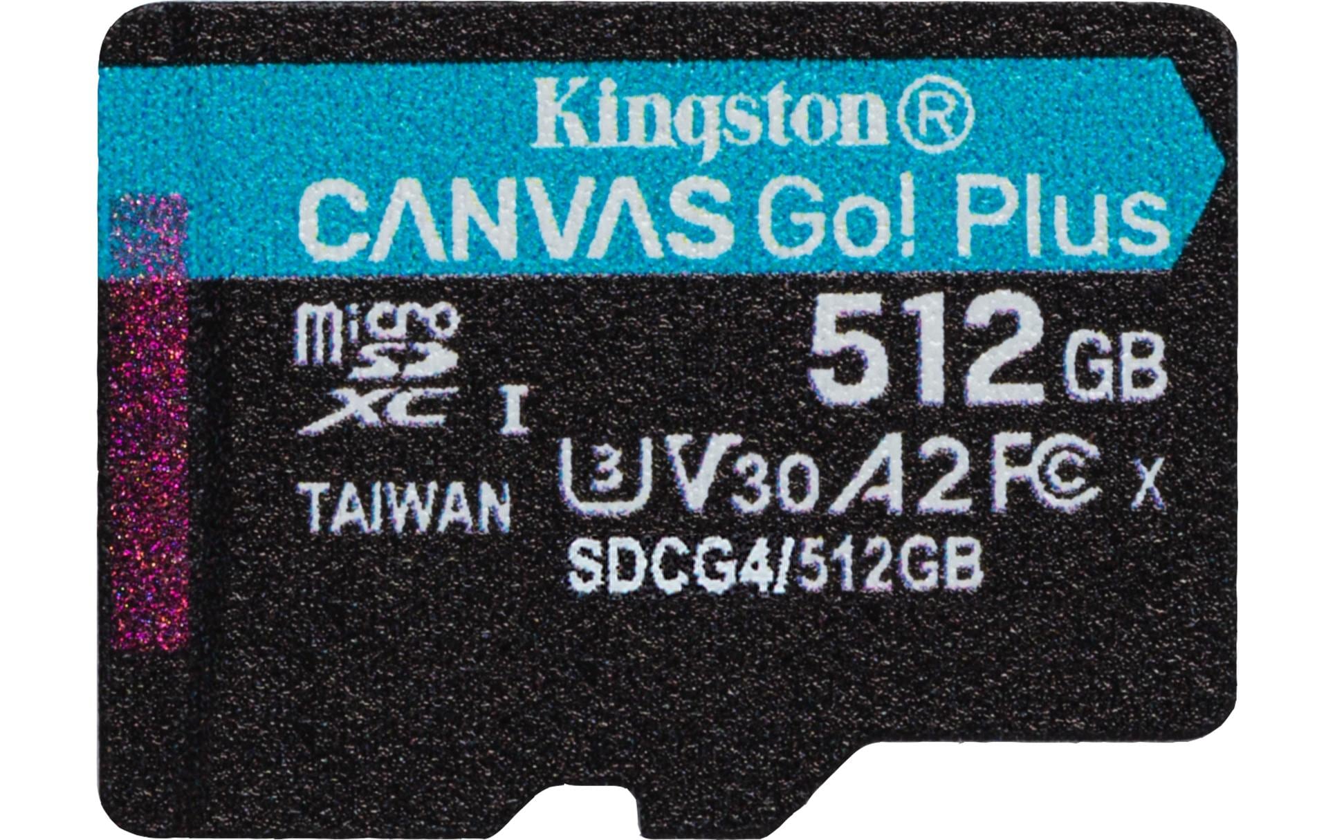Kingston Technology Kingston Canvas Go Plus 200R Speichergerät – 512 GB, A2 U3 V30, mit Adapter