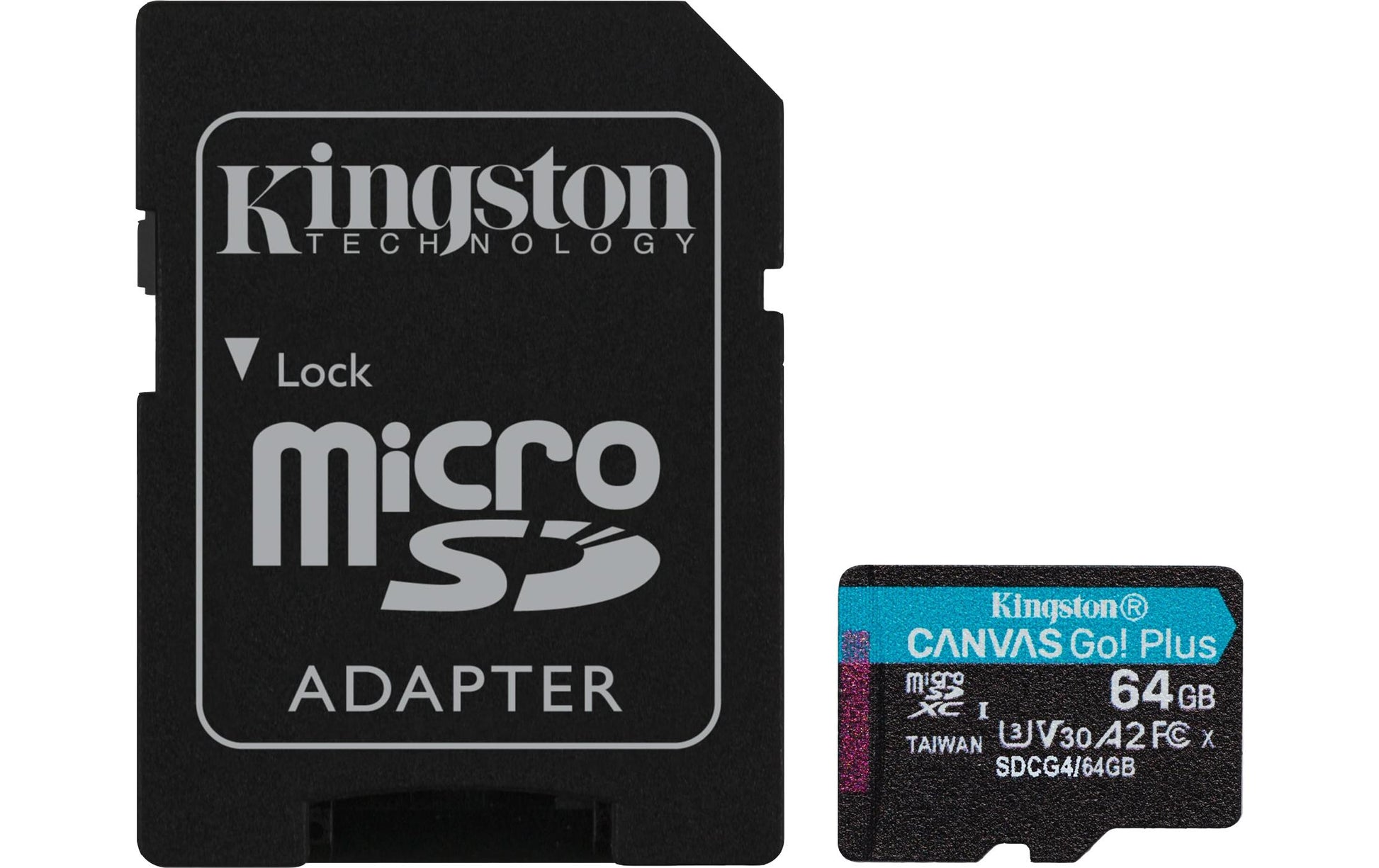 Kingston Technology Kingston Canvas Go Plus 200R Gen4 Speichergerät – 64 GB, microSDXC, A2, U3, V30, mit Adapter