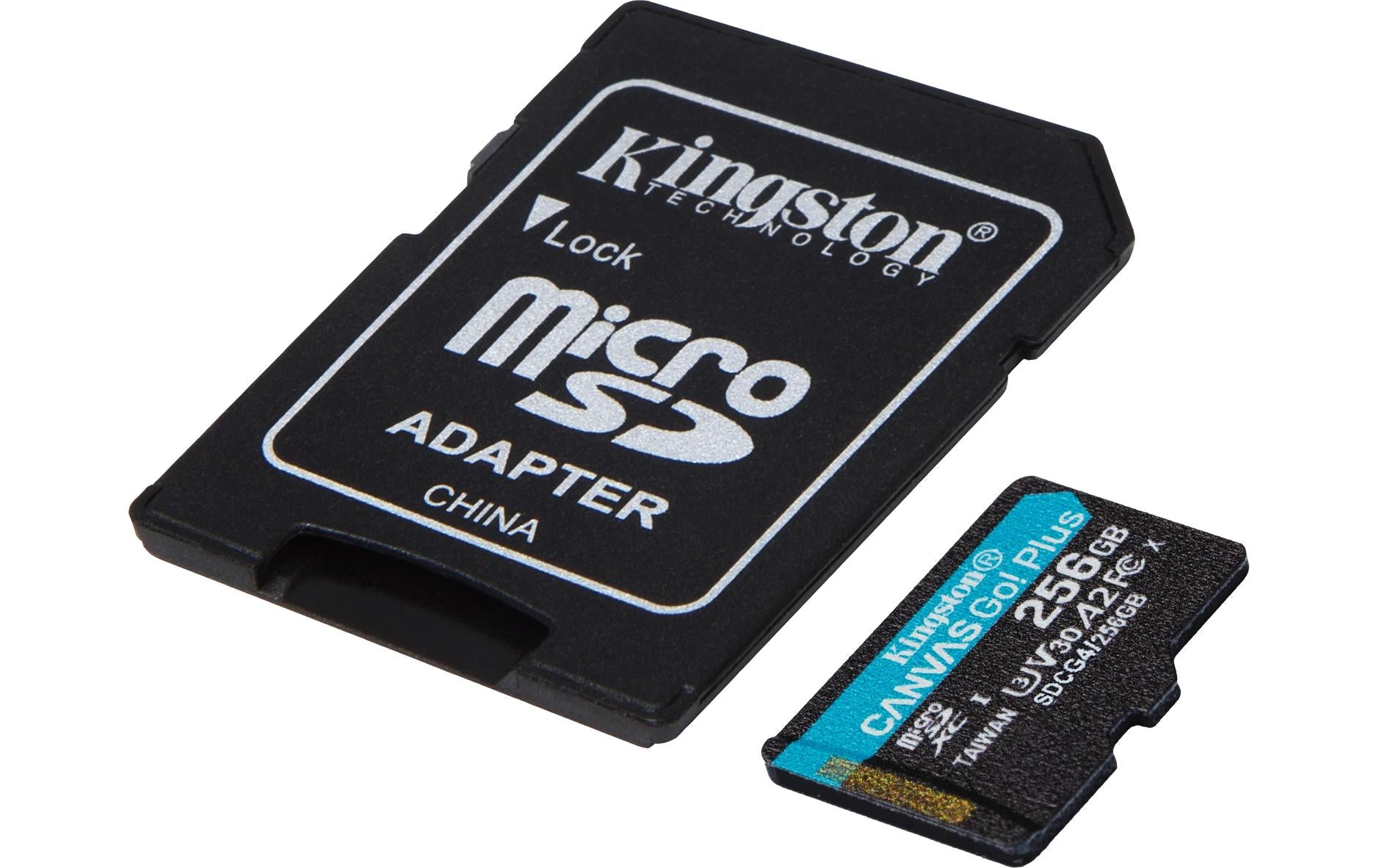 Kingston Technology Kingston Canvas Go Plus 200R Speichergerät – 256 GB, microSDXC, A2, U3, V30, Gen4, mit Adapter