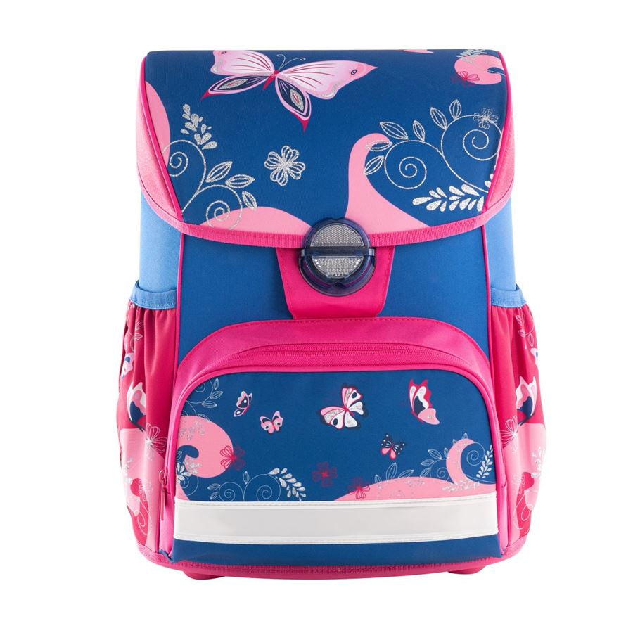 Eberhard Faber EFAlino – 4-teiliges Schulrucksack-Set, Schmetterling, 18 l, 33,5×40×24 cm