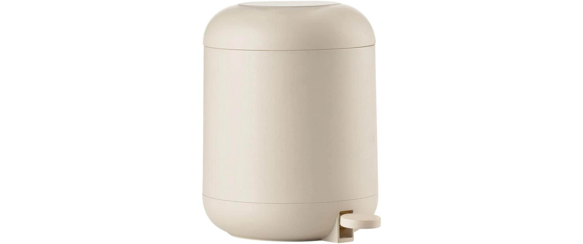 Zone Denmark Tisch-Abfallbehälter – 4 l – mit Deckel – Kunststoff, Sand – B × H × T 190 × 265 × 245 mm