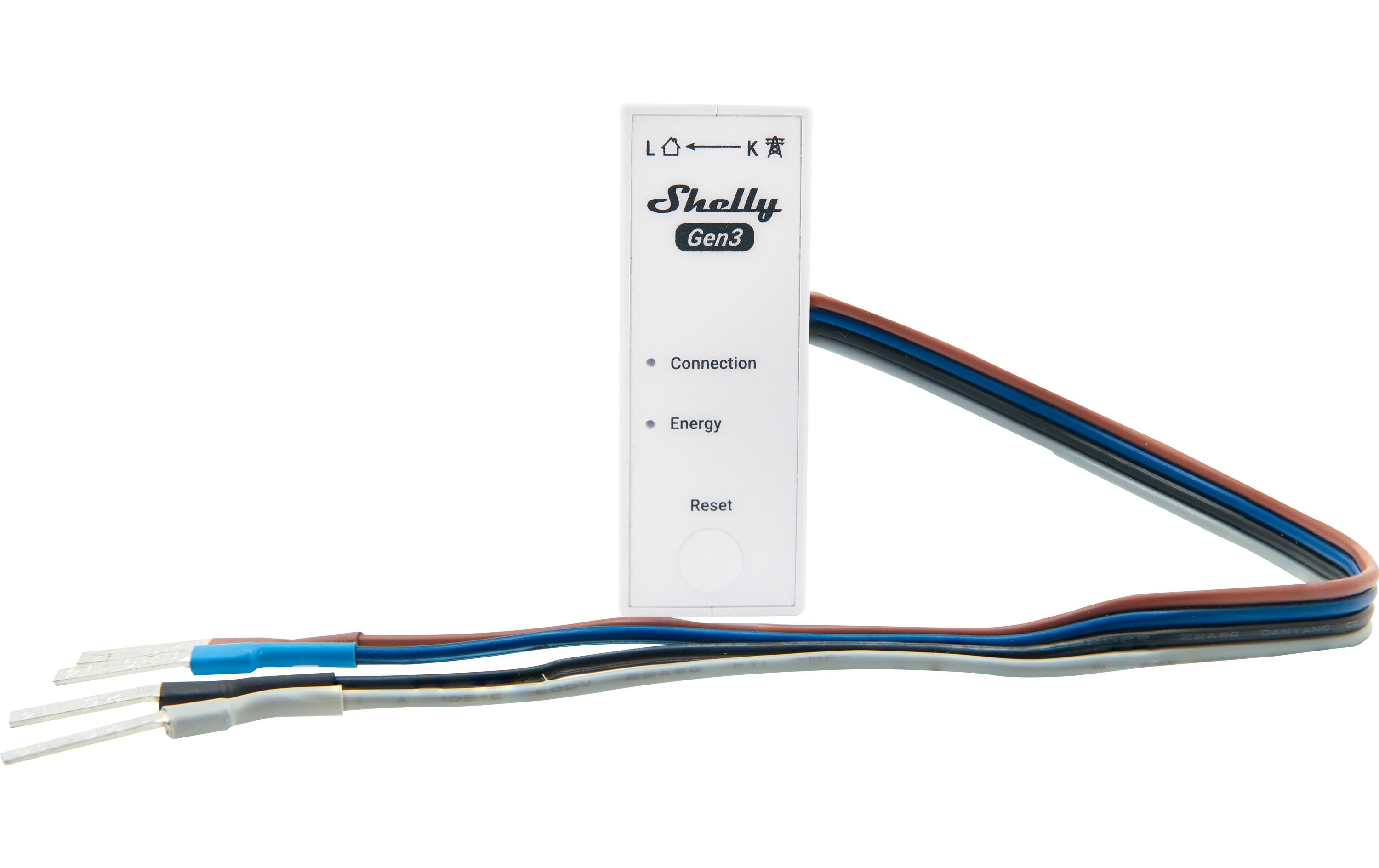 Shelly EM – Energiezähler – 3-Phasen, 63 A, WLAN, DIN-Schiene