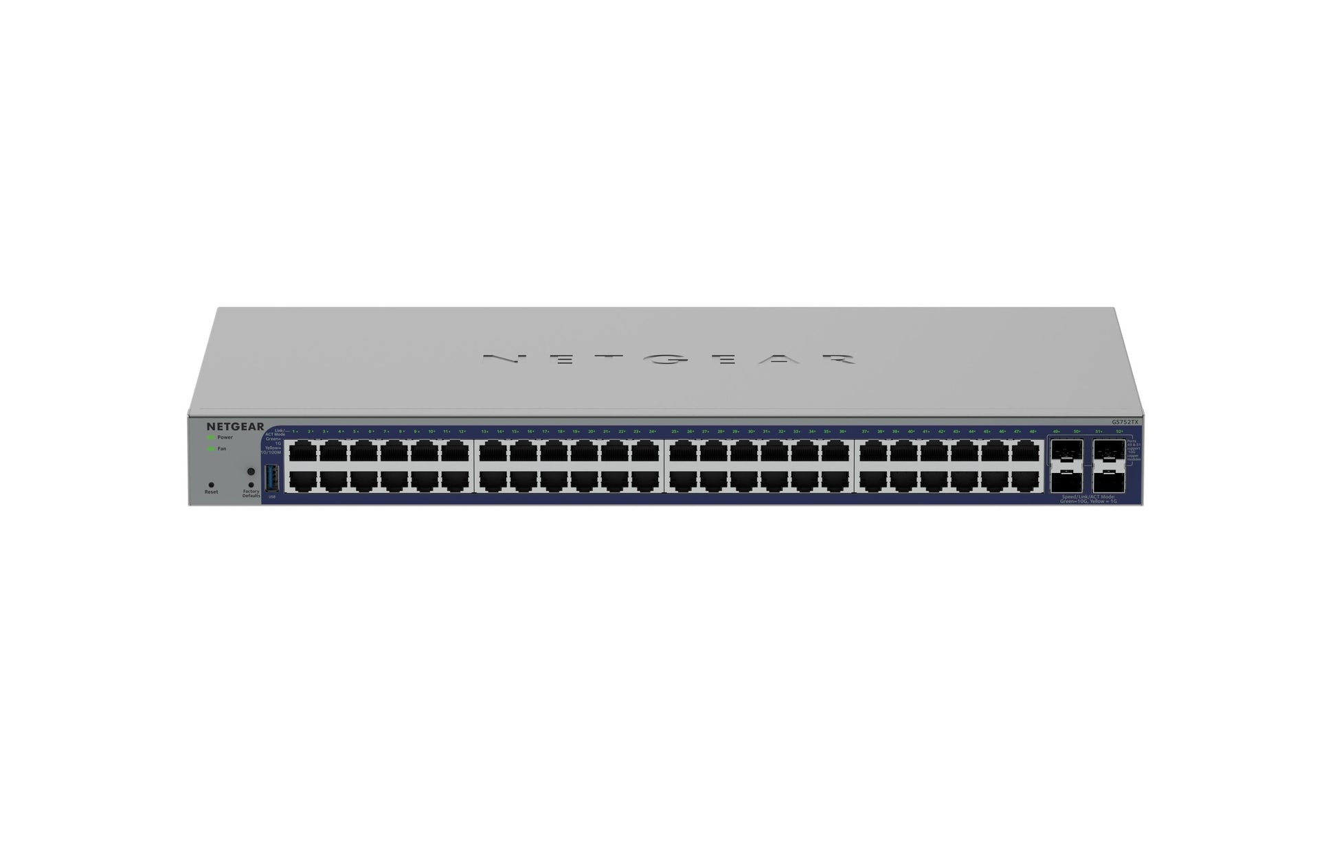 NETGEAR GS752TX – Managed Switch – 48×GbE, 4×10G SFP+