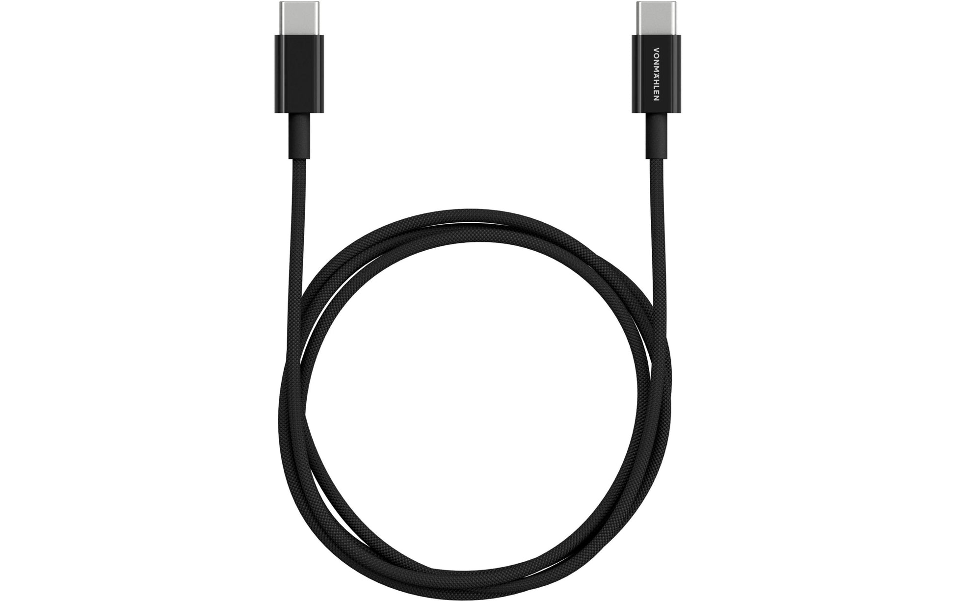 Vonmählen USB-C auf USB-C Kabel – USB 2.0 (480 Mbit/s) – 1 m – PD 60 W – Nylon – Schwarz