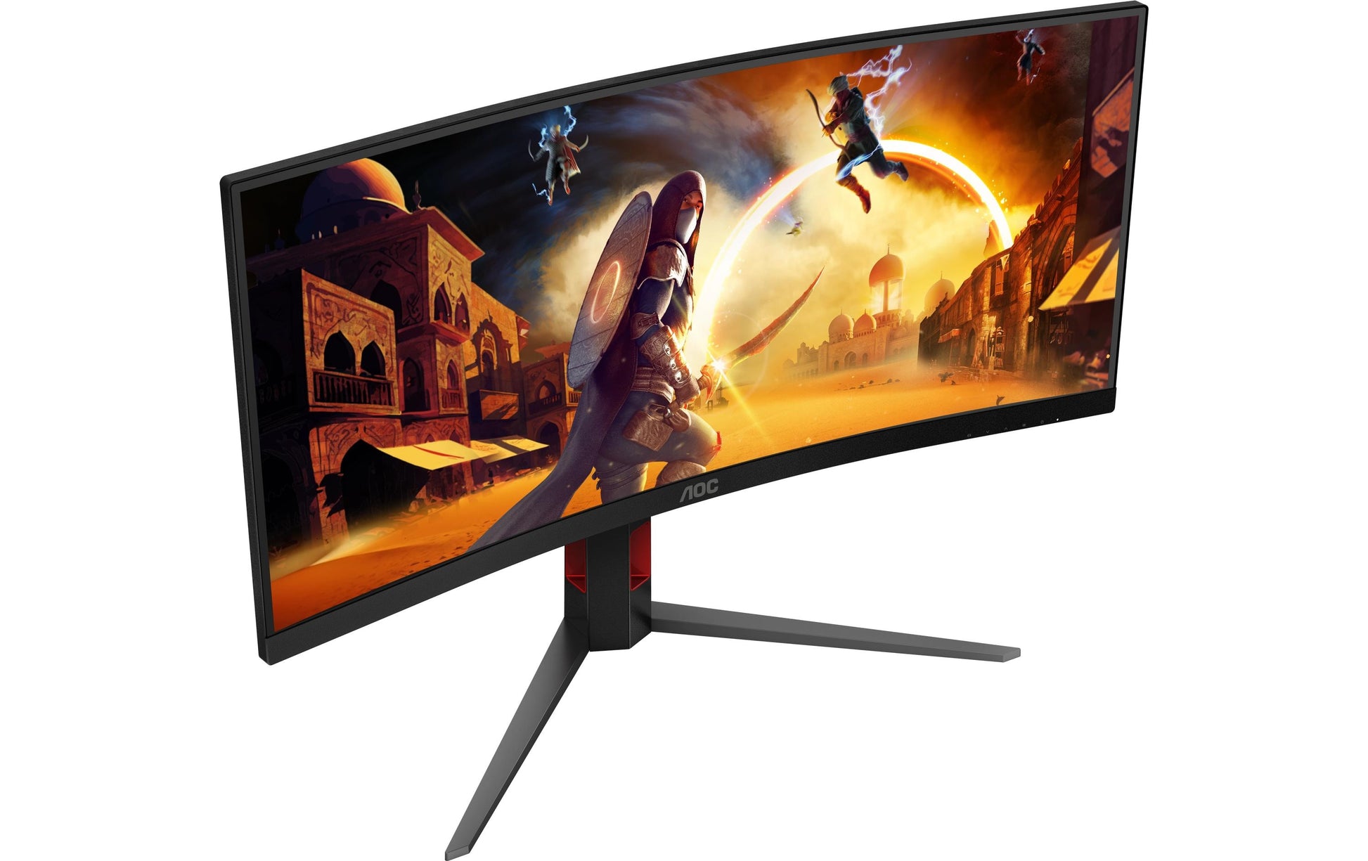 AOC CU34G4 – Monitor, 34", 3440 × 1440 (UWQHD), VA, 180 Hz, Gebogen, Adaptive Sync, Rot