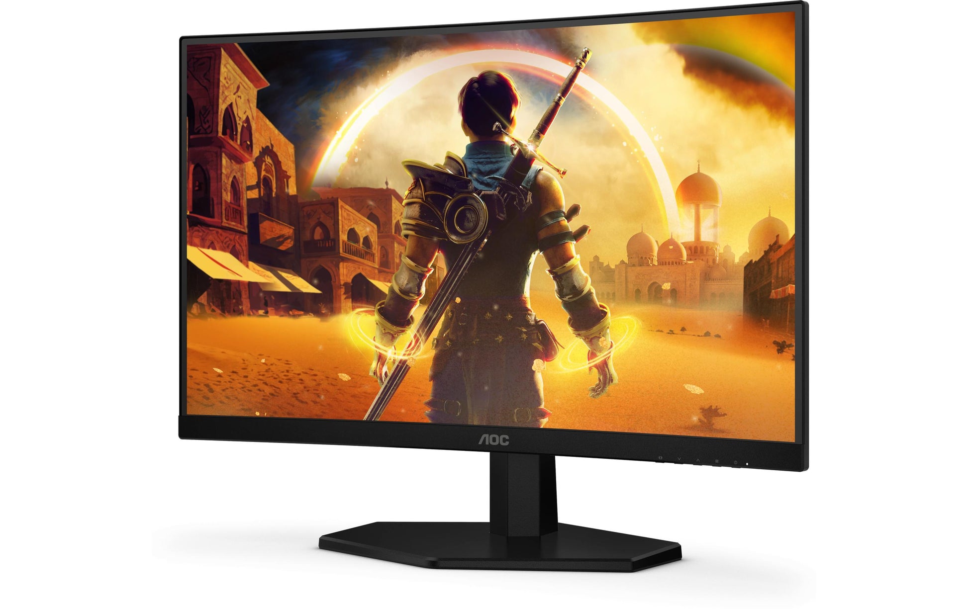AOC C24G42E – Monitor, 23,6", VA, 180 Hz, 250 cd/m², Gebogen, Adaptive Sync, Lautsprecher, Schwarz