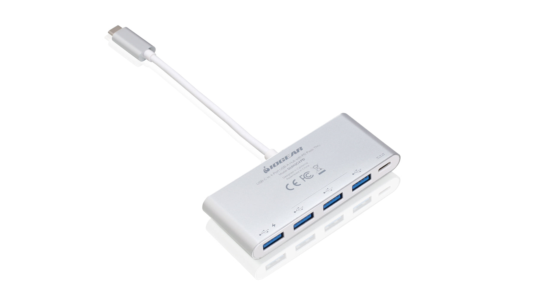 iogear GUH3C4PD USB-Hub – USB-C, 4× USB-A, für Windows/Mac