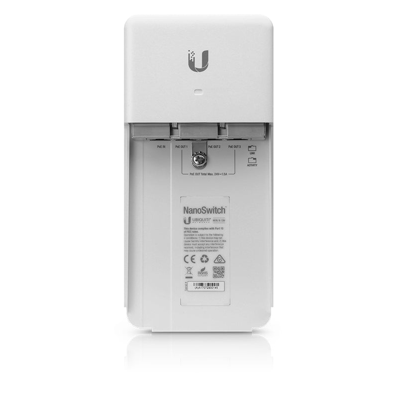 Ubiquiti NanoSwitch – Unmanaged Switch – 4× 1G, PoE, PoE Budget 36 W, Desktop