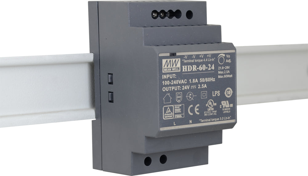EXSYS HDR-100-24 DIN-Schienen-Netzteil 100 W – DC 24 V/3,83 A – für EX-1110HMVS, EX-1110HMVS-WT, EX-1112HMS