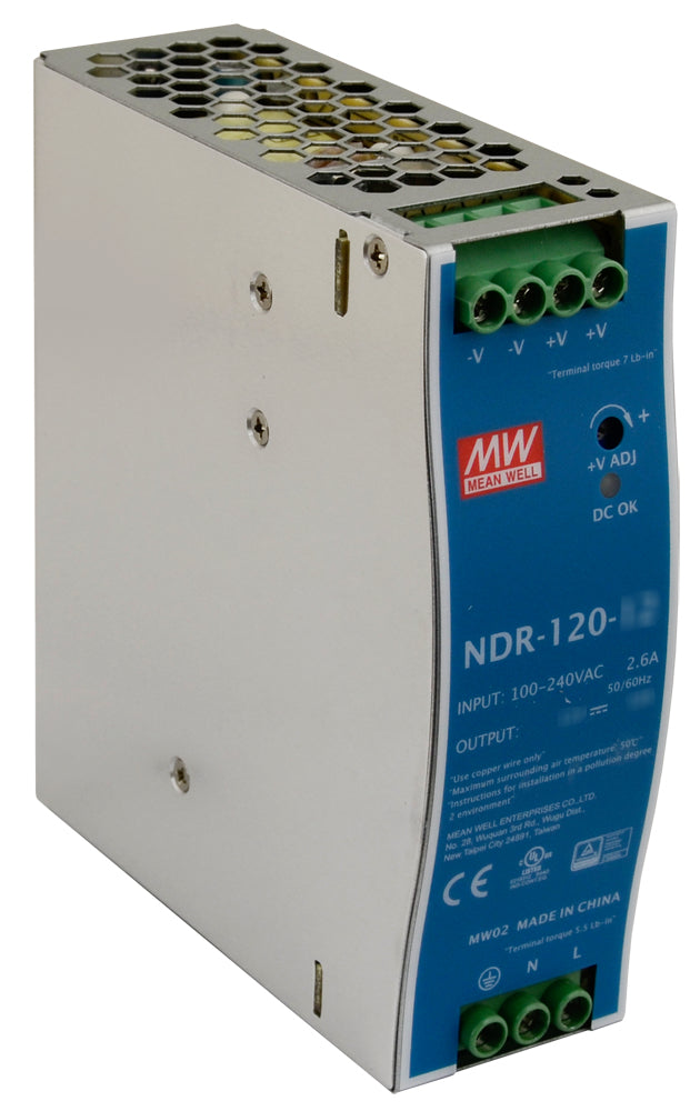EXSYS HDR-120-24 Netzteil 120 W – DC 24 V/5 A, 90–264 VAC – DIN-Hutschiene – für EX-1113HMS, EX-1116HMVS