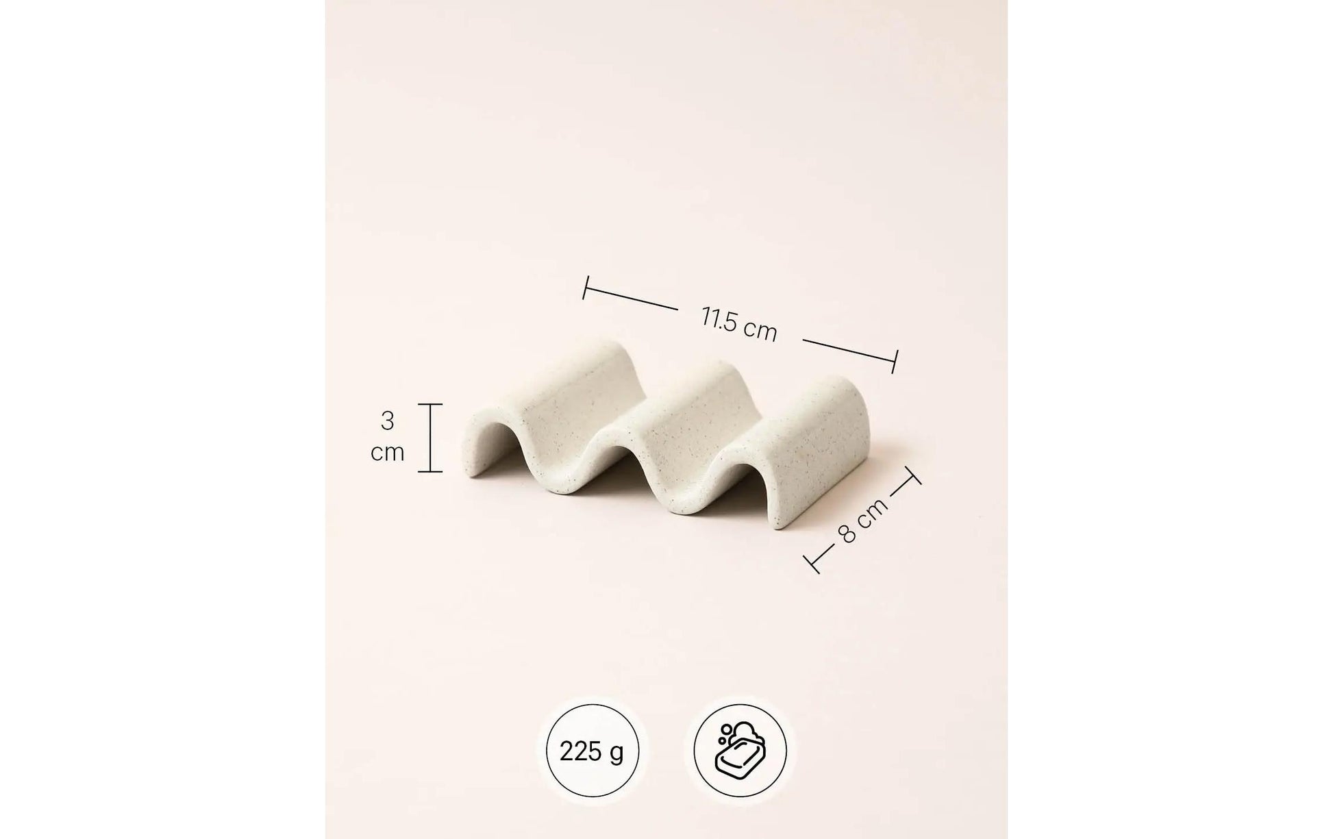 Esmée Seifenschale – Keramik, 8×11,5×3 cm, Beige