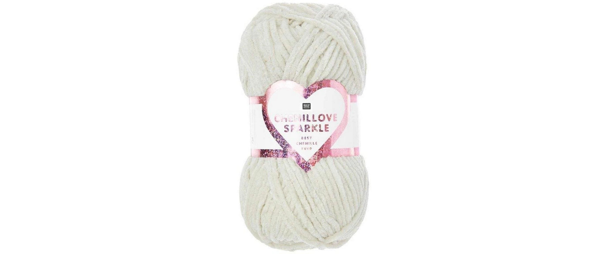 Rico Design Chenillove Sparkle Garn Creme – 100 g, 110 m, Nadel 5 mm, 100% Polyester, 1 Stk.
