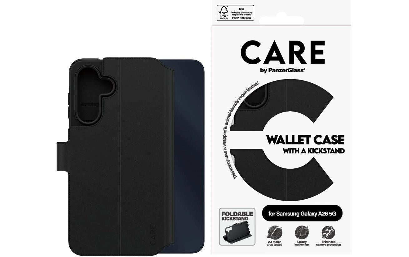 PanzerGlass CARE – Booklet-Hülle – für Samsung Galaxy A26 5G – schwarz – mit Kartenfach
