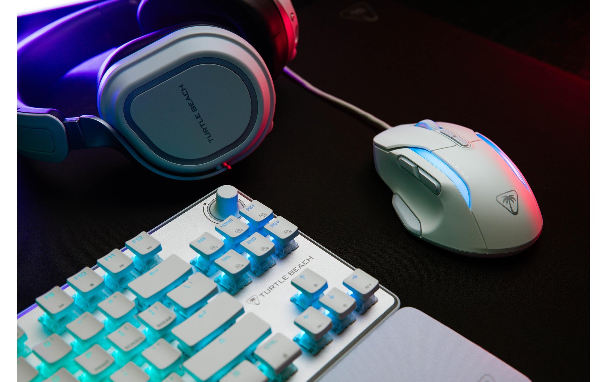 Turtle Beach Kone II Gaming-Maus – kabelgebunden, 1'000 Hz, 7 Tasten, für Rechtshänder, RGB-Beleuchtung, weiss
