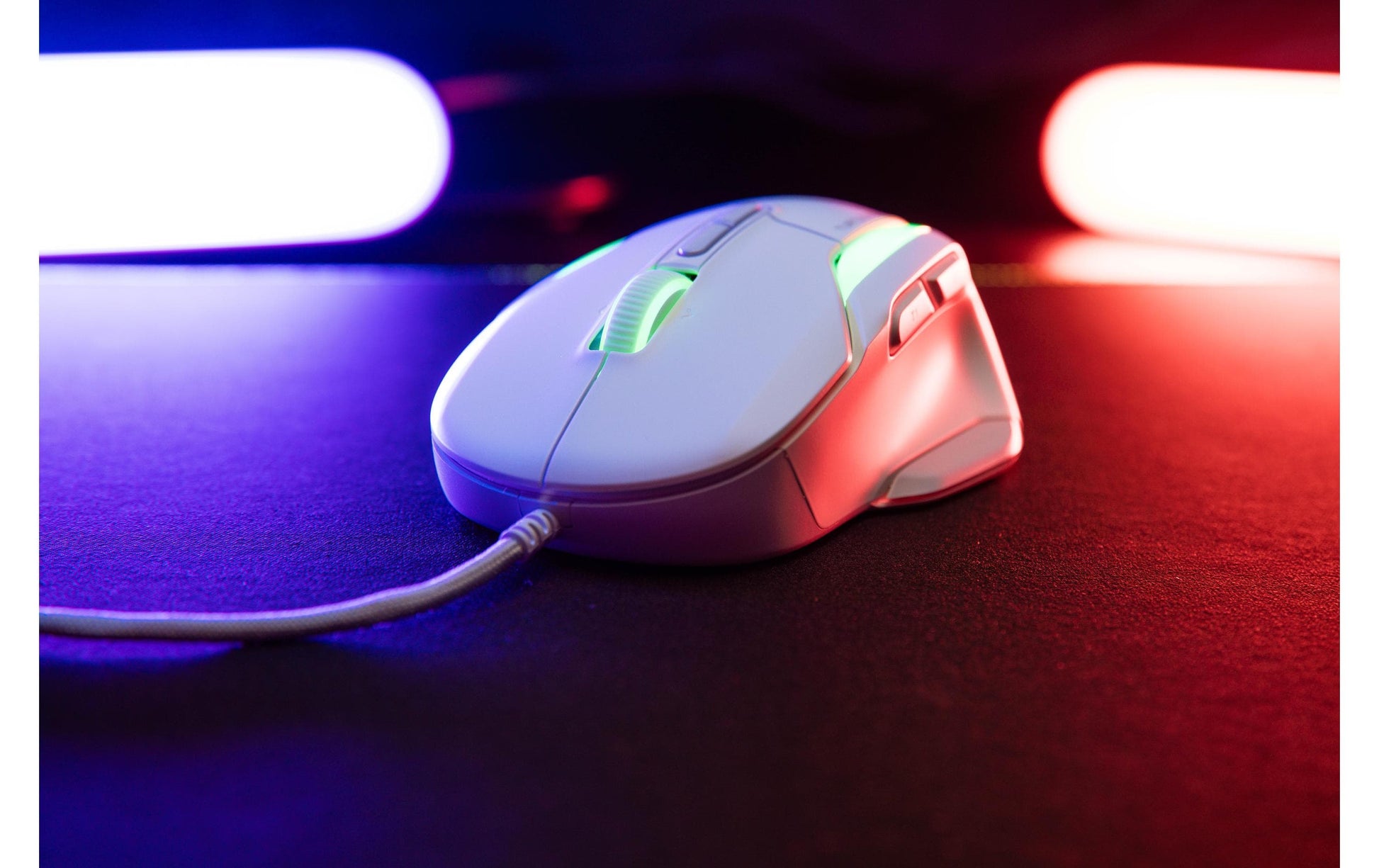 Turtle Beach Kone II Gaming-Maus – kabelgebunden, 1'000 Hz, 7 Tasten, für Rechtshänder, RGB-Beleuchtung, weiss