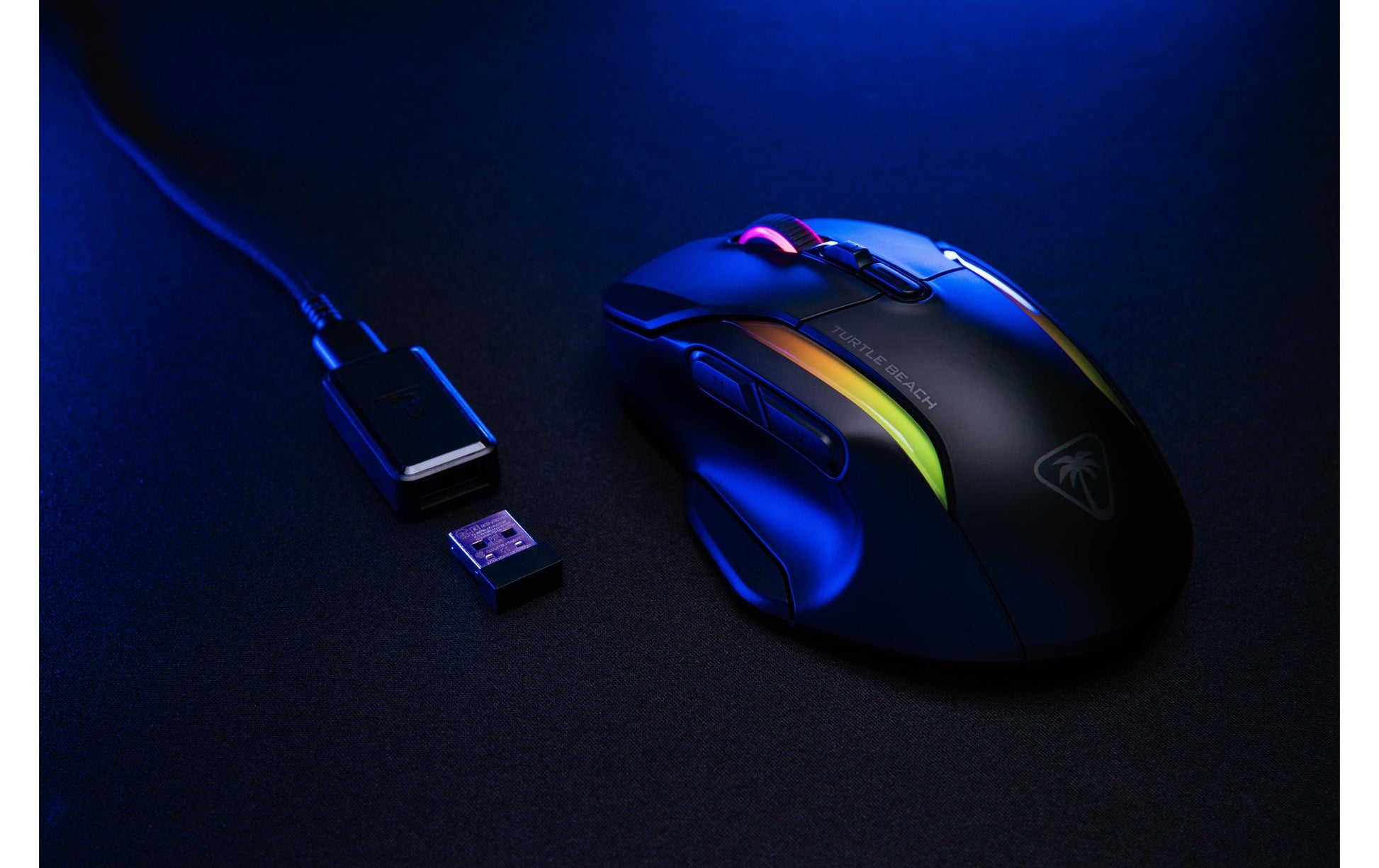 Turtle Beach Kone II Air Gaming-Maus – Kabellos, 26'000 dpi, 7 Tasten, Easy-Shift, Zwei-Zonen-RGB, Schwarz