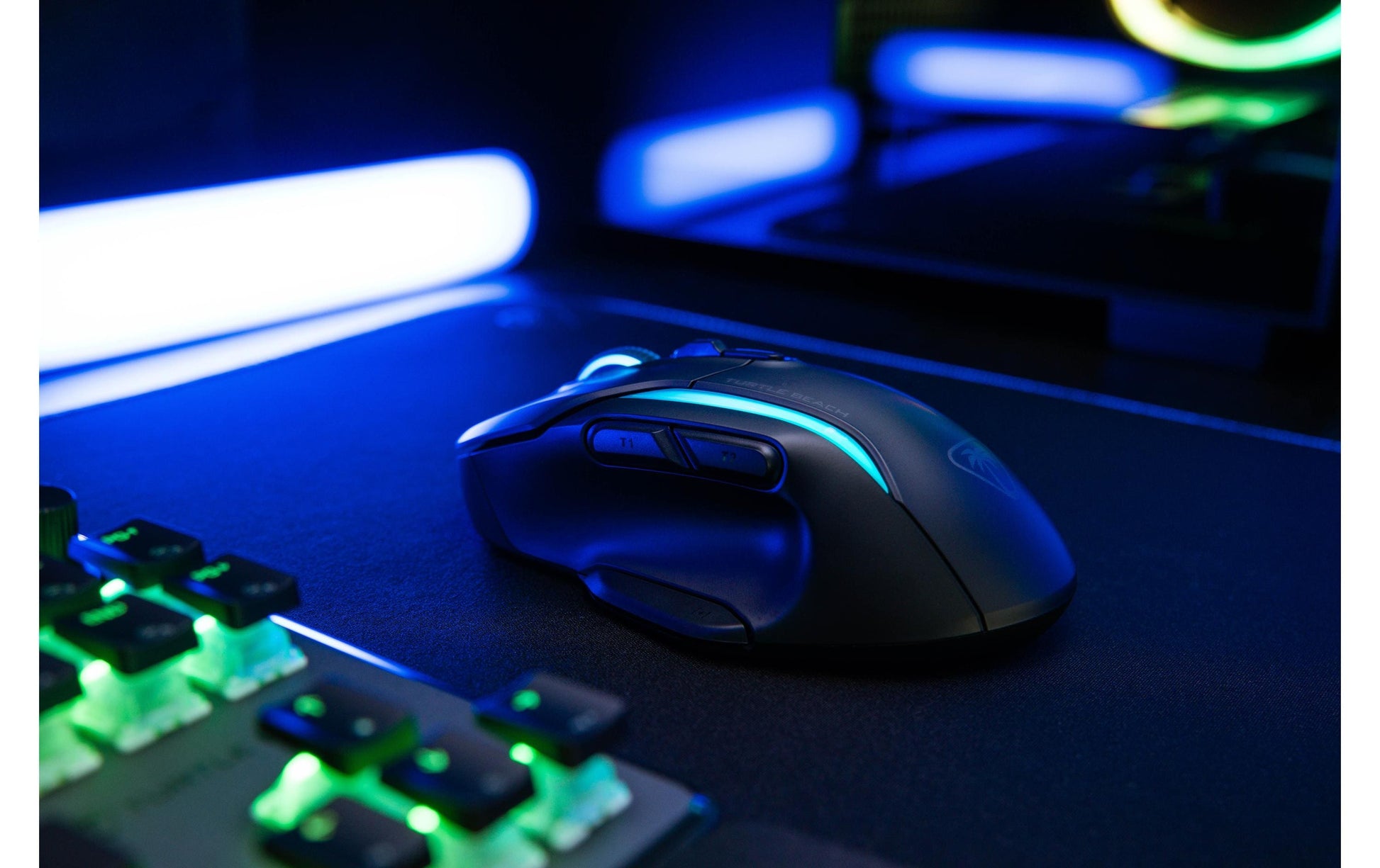 Turtle Beach Kone II Air Gaming-Maus – Kabellos, 26'000 dpi, 7 Tasten, Easy-Shift, Zwei-Zonen-RGB, Schwarz