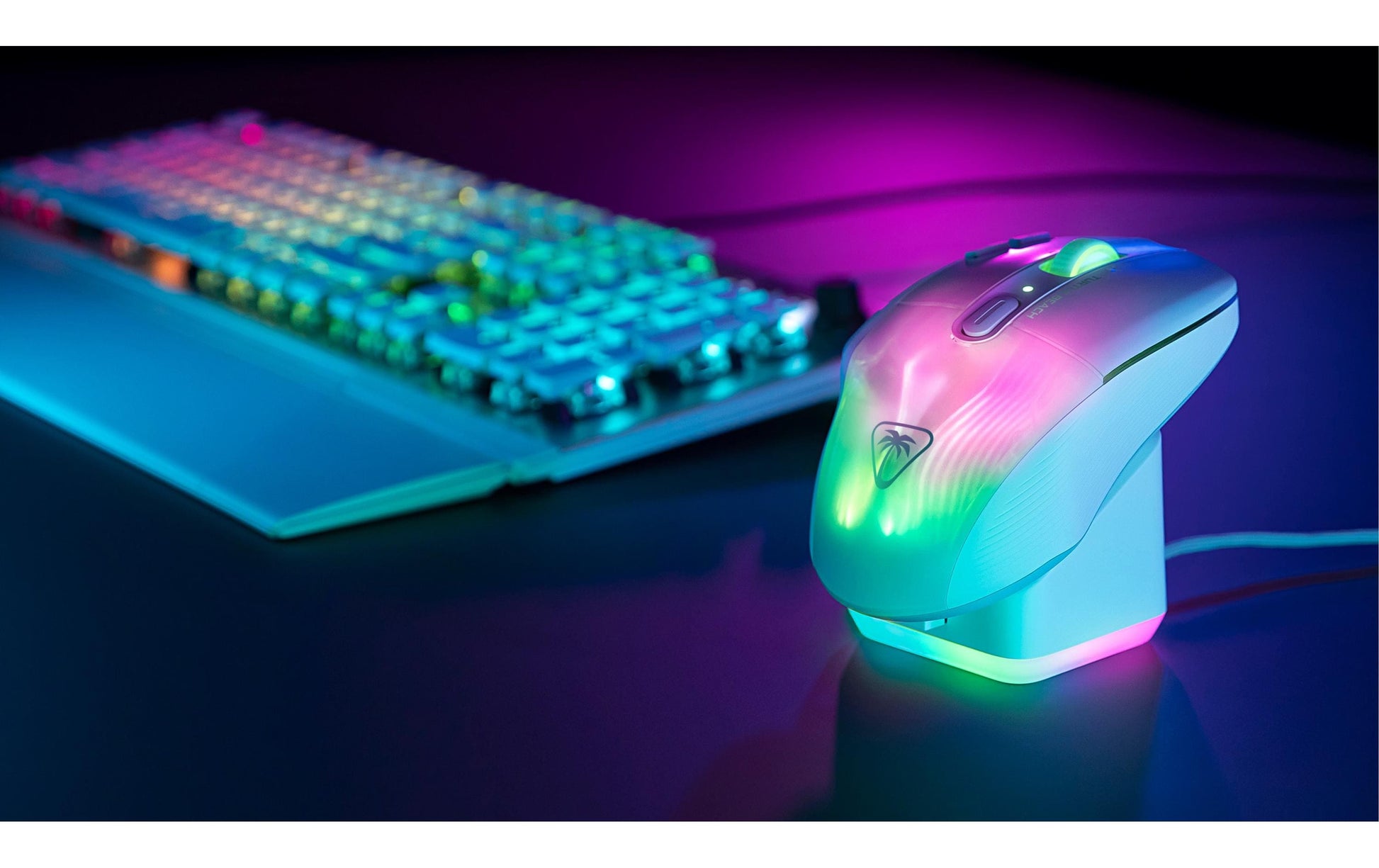 Turtle Beach Kone XP Air Gaming-Maus – kabellos, 10 Tasten, für Rechtshänder, RGB-Beleuchtung, weiss