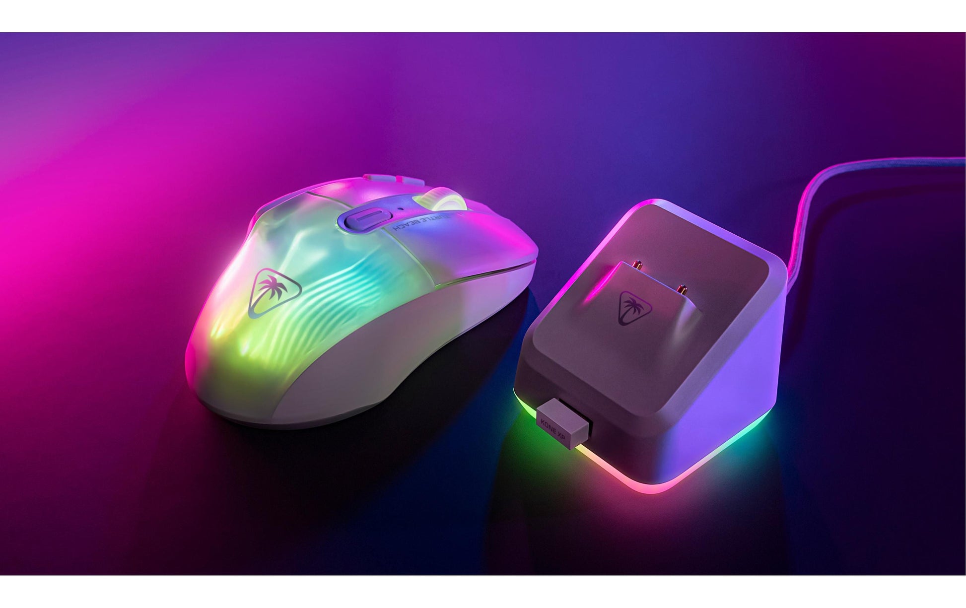 Turtle Beach Kone XP Air Gaming-Maus – kabellos, 10 Tasten, für Rechtshänder, RGB-Beleuchtung, weiss