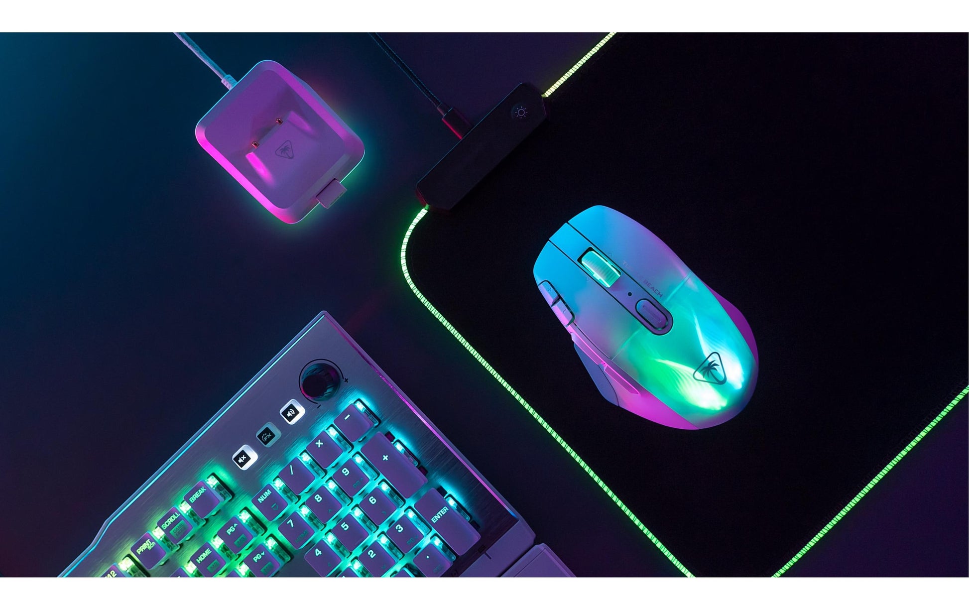 Turtle Beach Kone XP Air Gaming-Maus – kabellos, 10 Tasten, für Rechtshänder, RGB-Beleuchtung, weiss