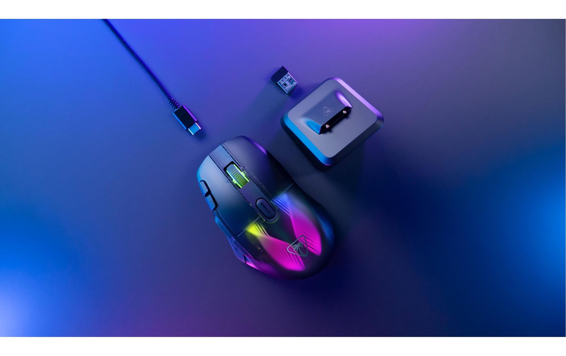 Turtle Beach Kone XP Air Gaming-Maus – kabellos, USB-C, 19'000 dpi, 10 Tasten, RGB, schwarz