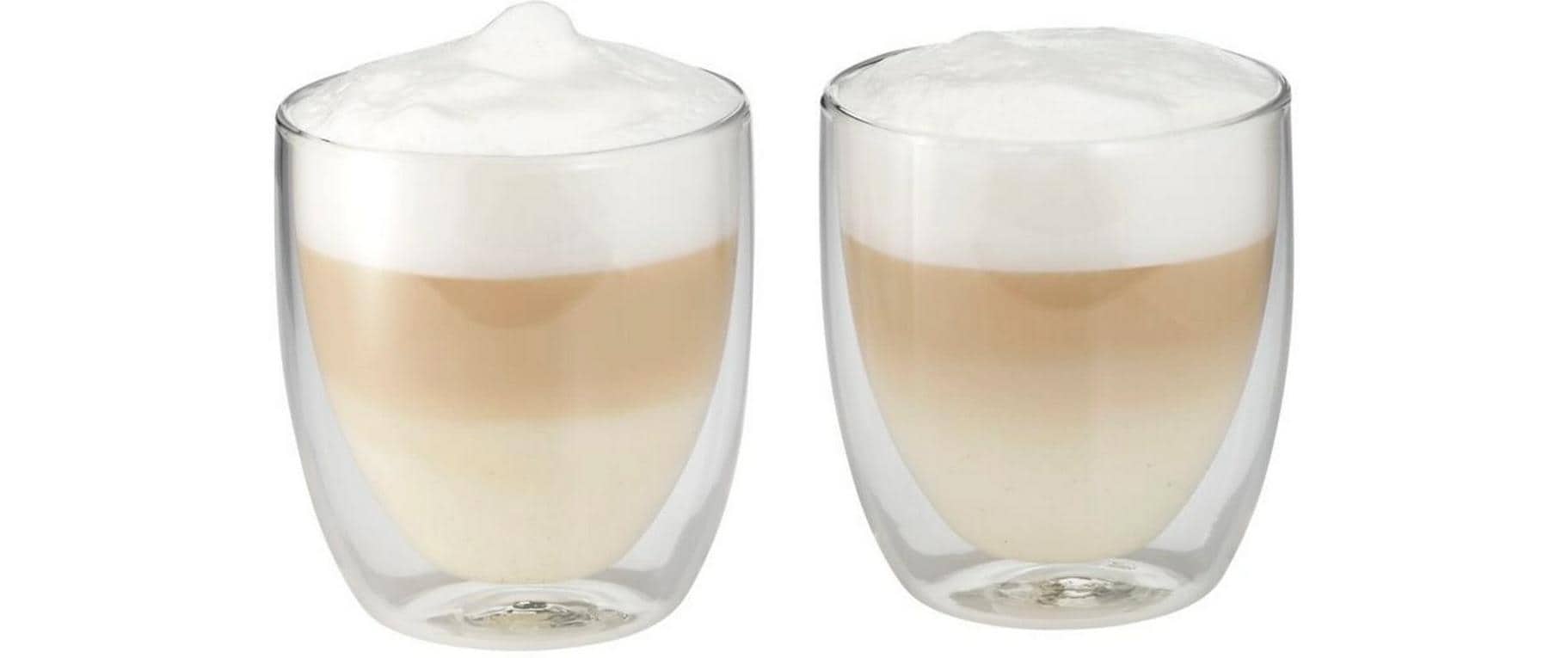 WMF Cappuccinoglas Kult – 2er Set, 250 ml, Borosilikatglas, Transparent, doppelwandig, spülmaschinenfest