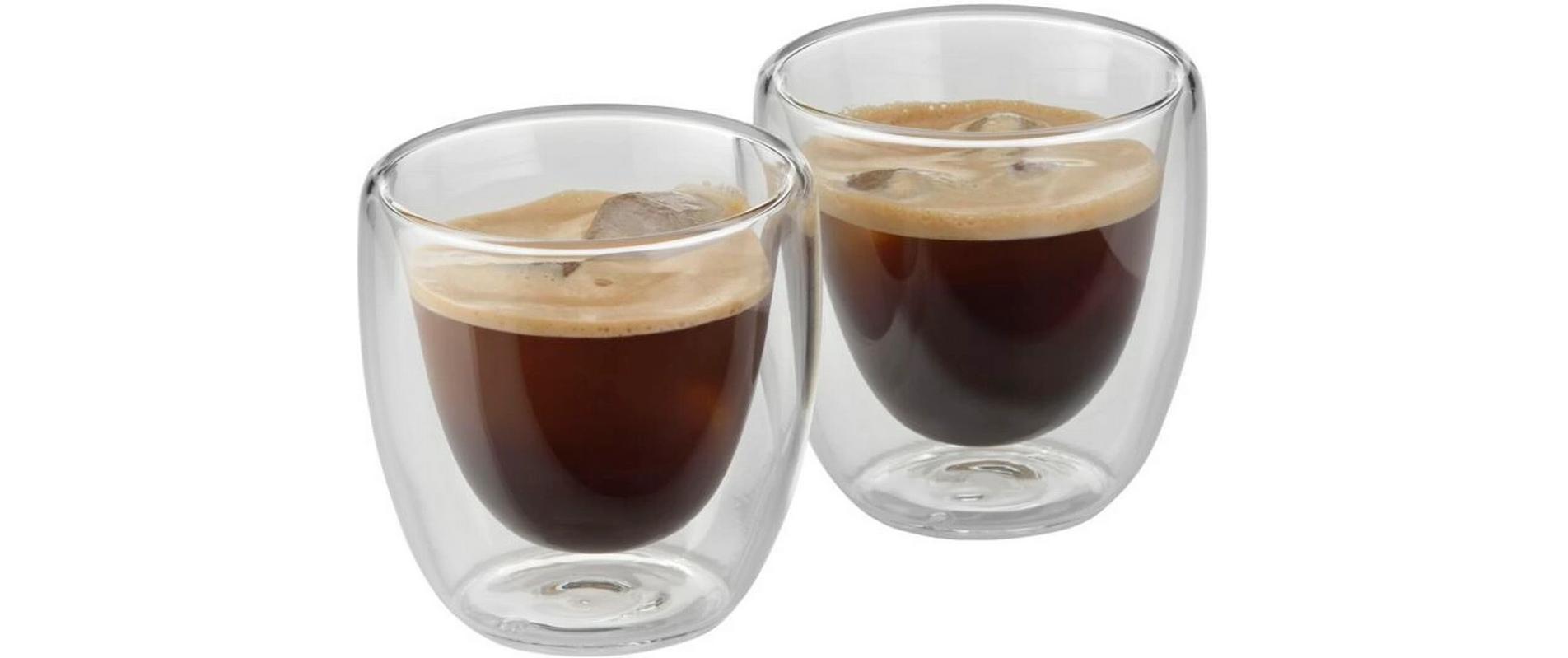WMF Espressoglas Kult – 2er Set, 80 ml, Borosilikatglas, Transparent, doppelwandig, spülmaschinenfest