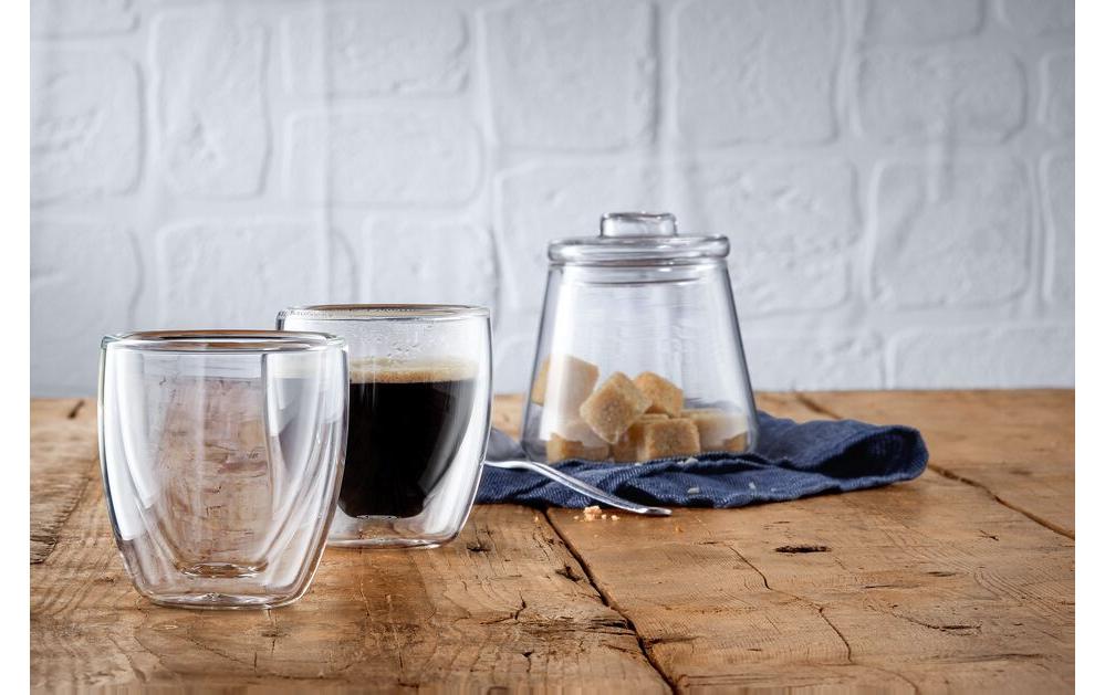 WMF Espressoglas Kult – 2er Set, 80 ml, Borosilikatglas, Transparent, doppelwandig, spülmaschinenfest