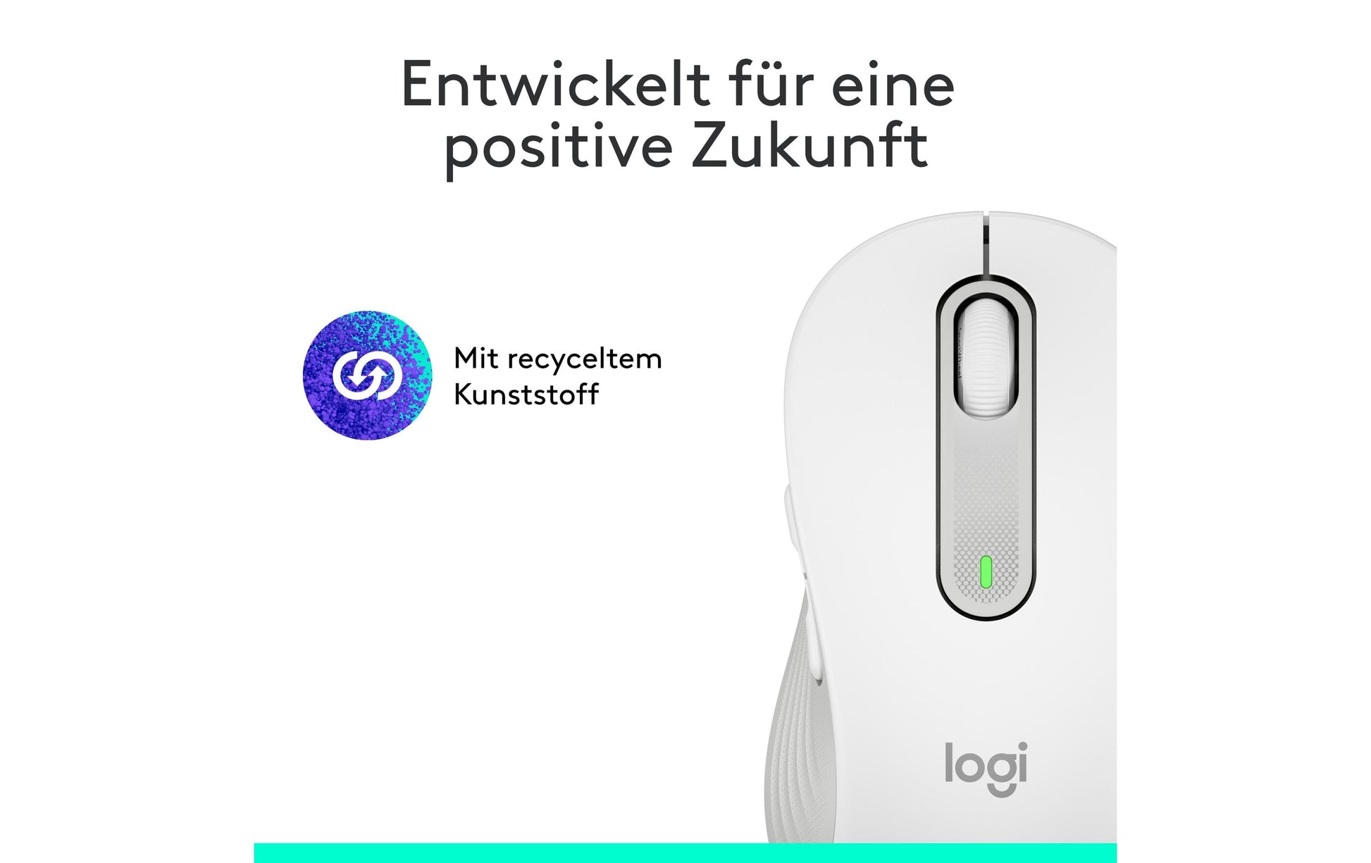 Logitech M650 Maus – kabellos, für Rechtshänder, Handflächengrösse M, weiss