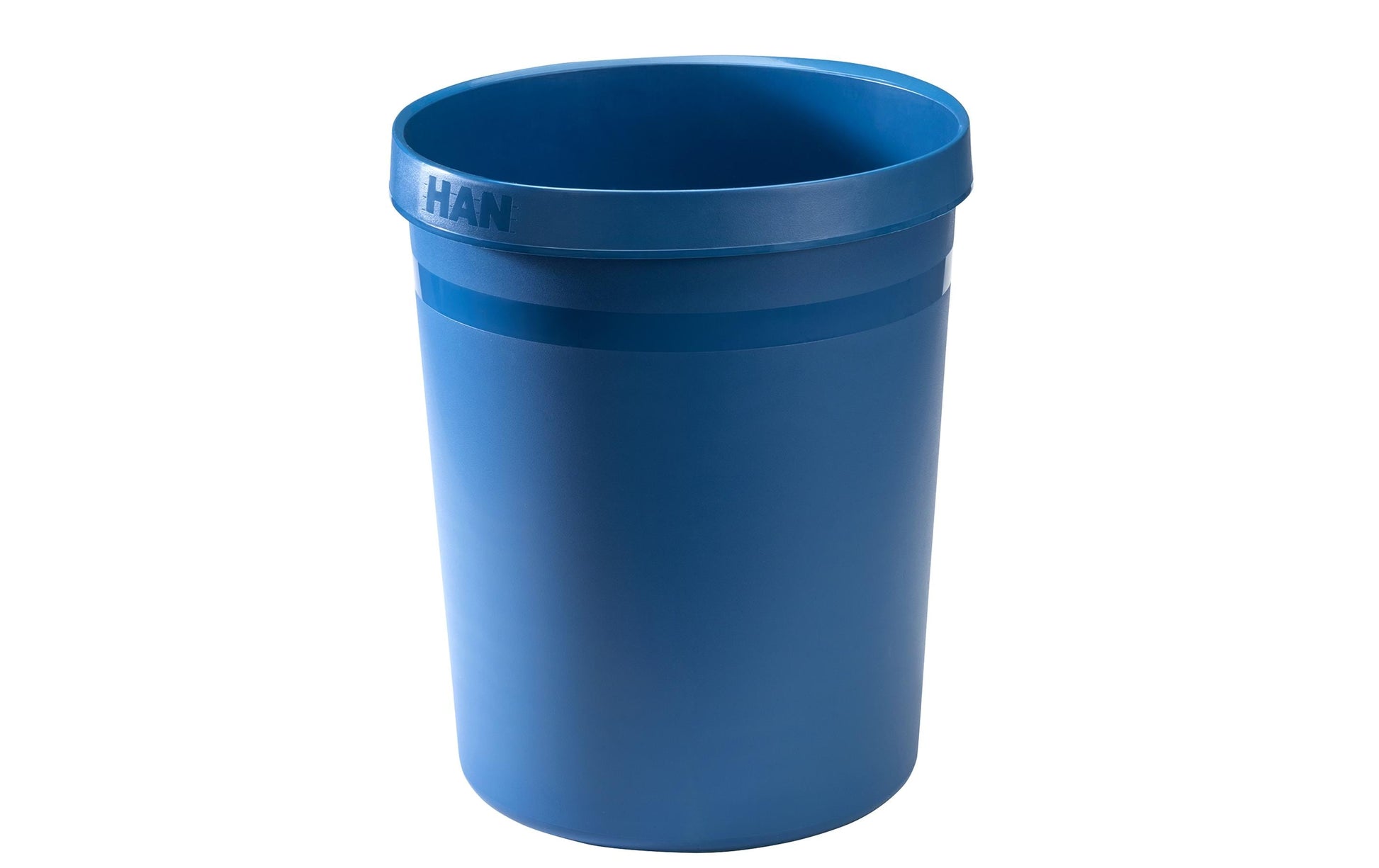 HAN Papierkorb KARMA öko – 18 l – Kunststoff (PP), rund – blau – mit Griffmulden